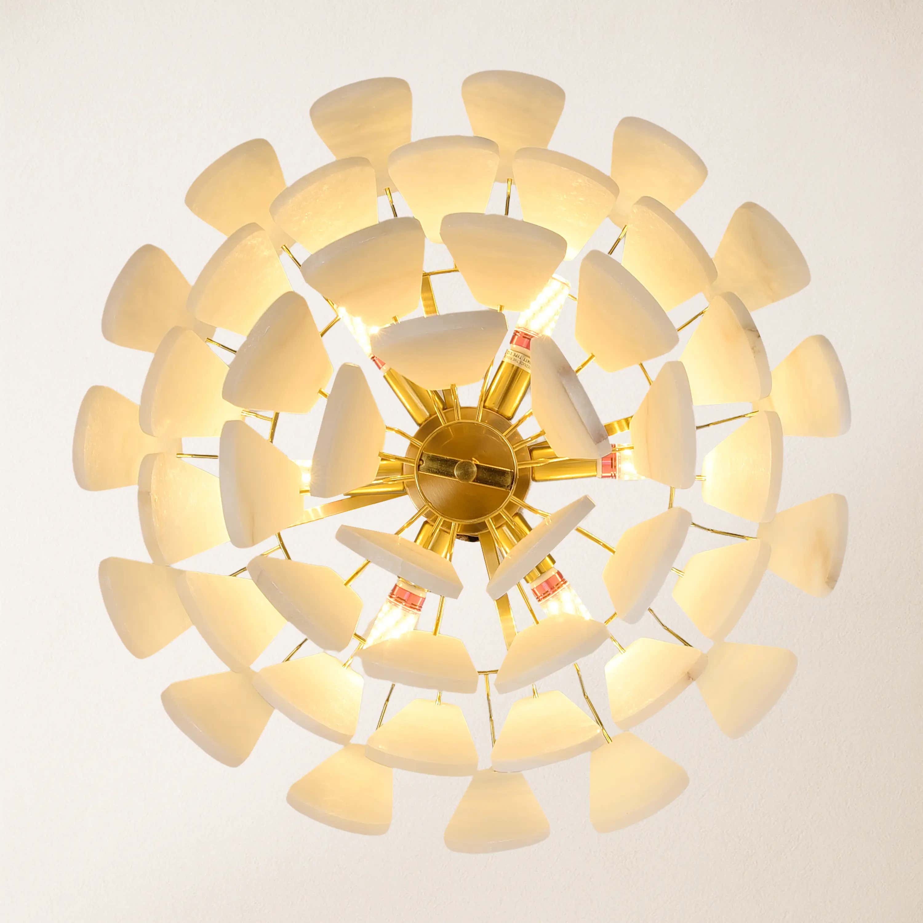 Caldera Alabaster Round Chandelier 22"