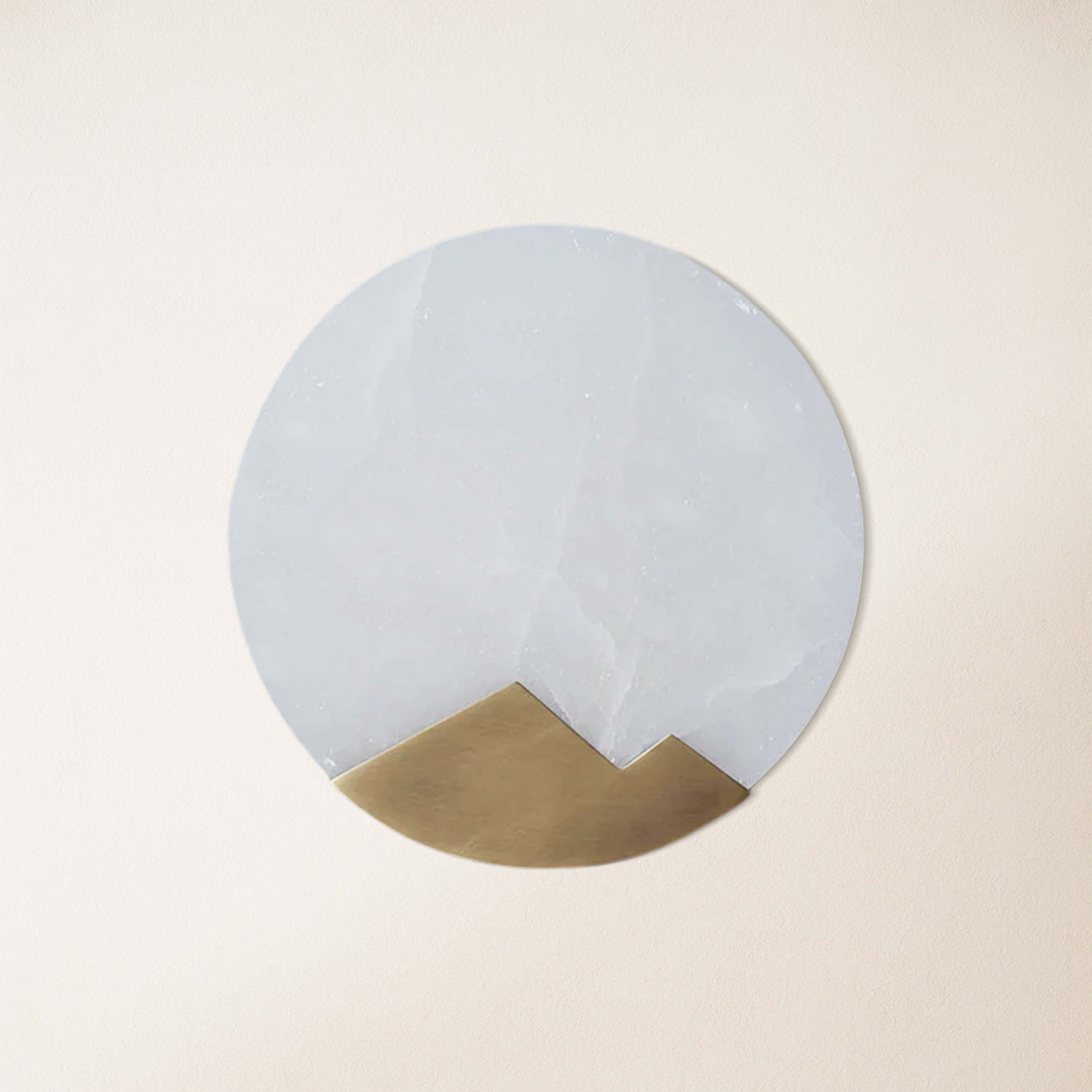 Egwent Alabaster Brass Sconce 8"D