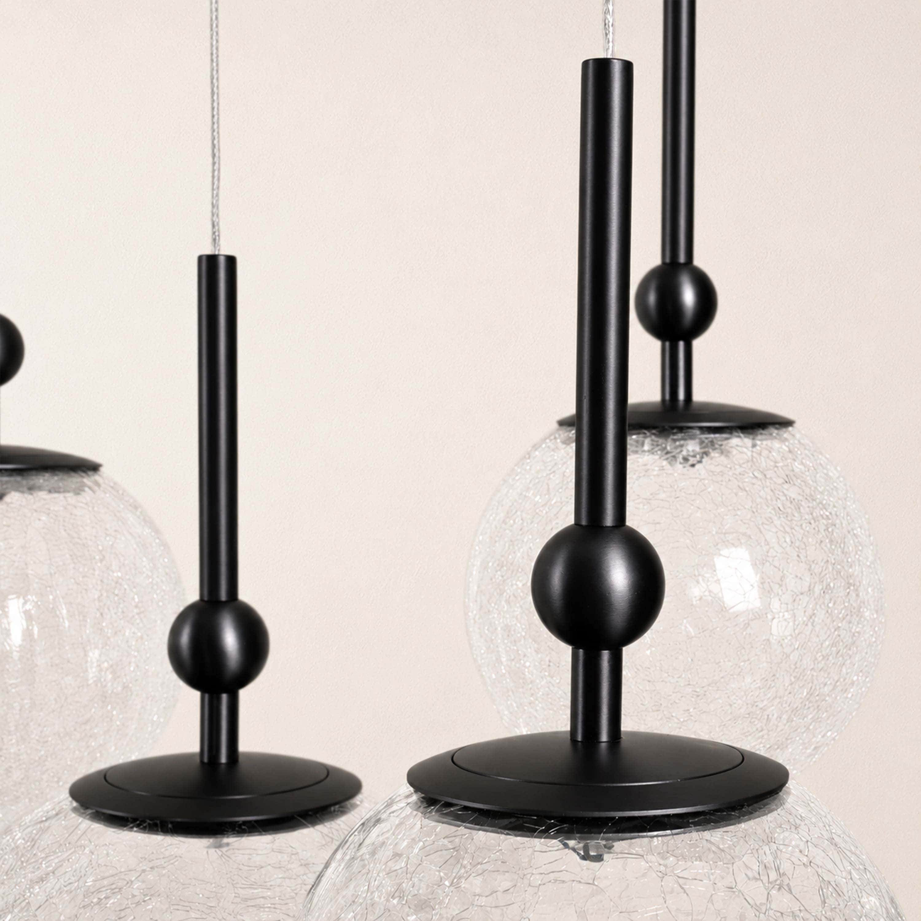 Elowen Crackled Glass Cluster Rectangular Chandelier