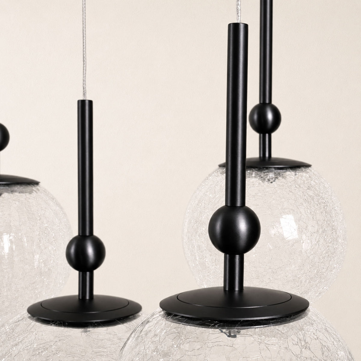 Elowen Crackled Glass Cluster Rectangular Chandelier