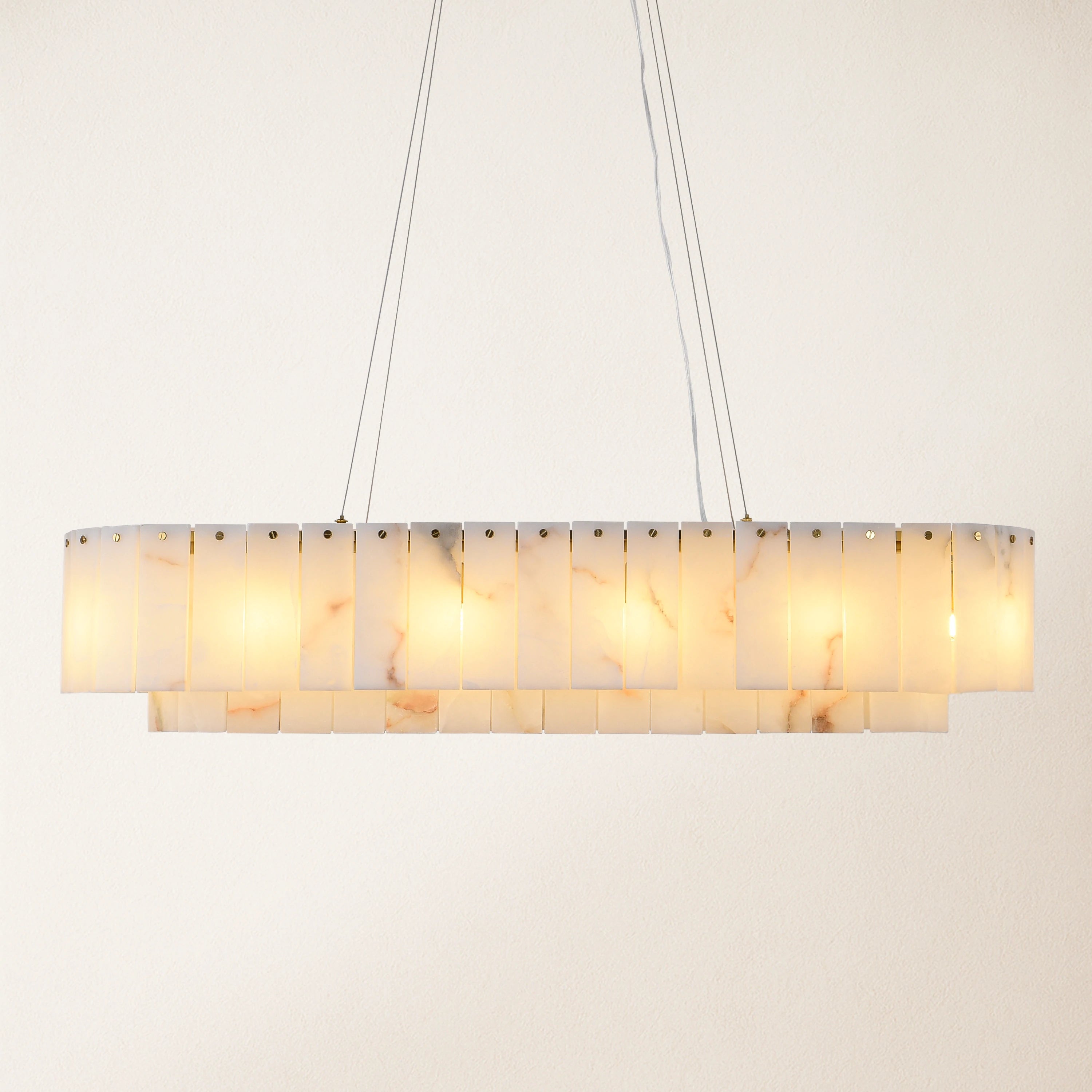 Sawyer Alabaster Oval Chandelier 40"