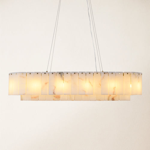 Sawyer Alabaster Oval Chandelier 40"