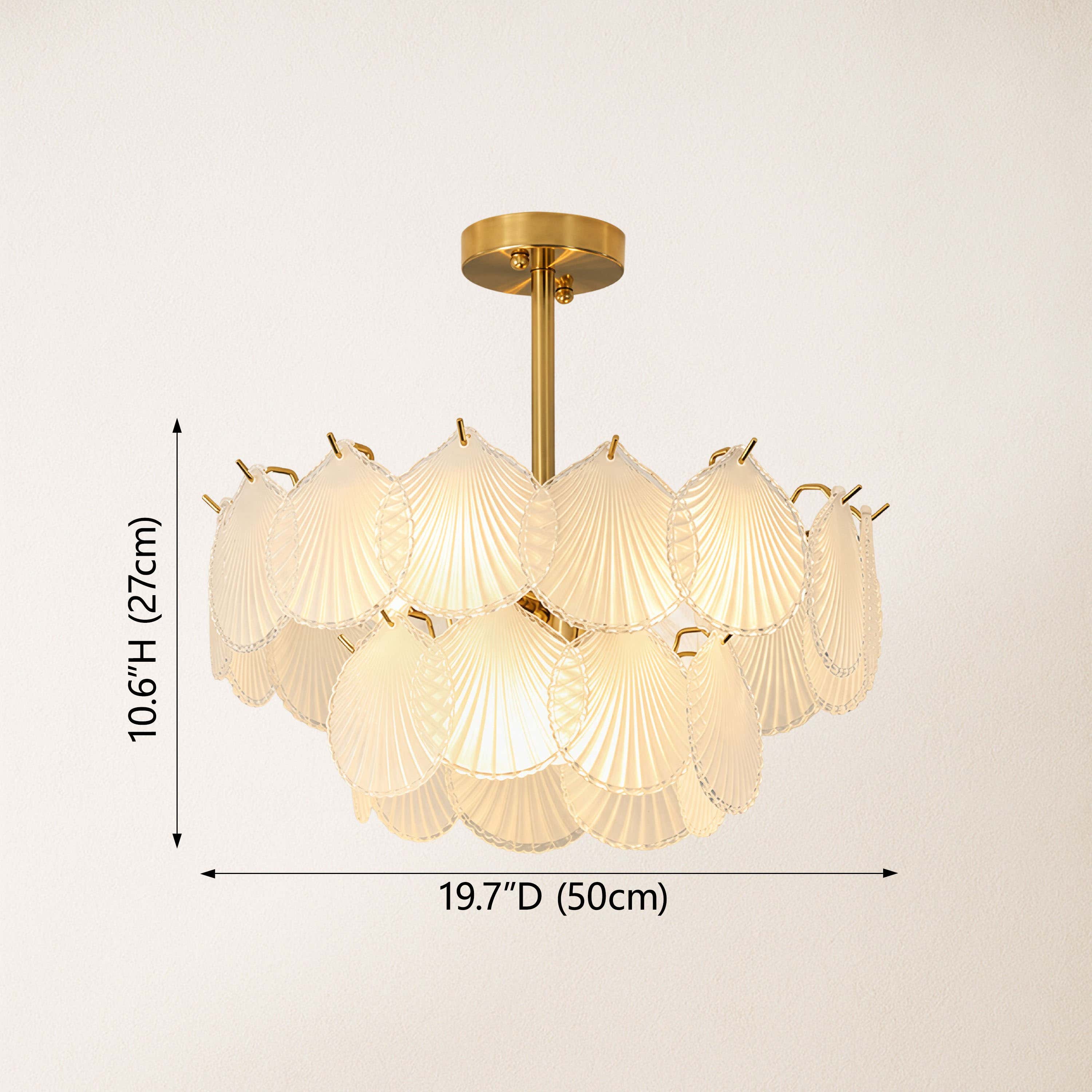 Marivelle Luxury Shell Glass Chandelier