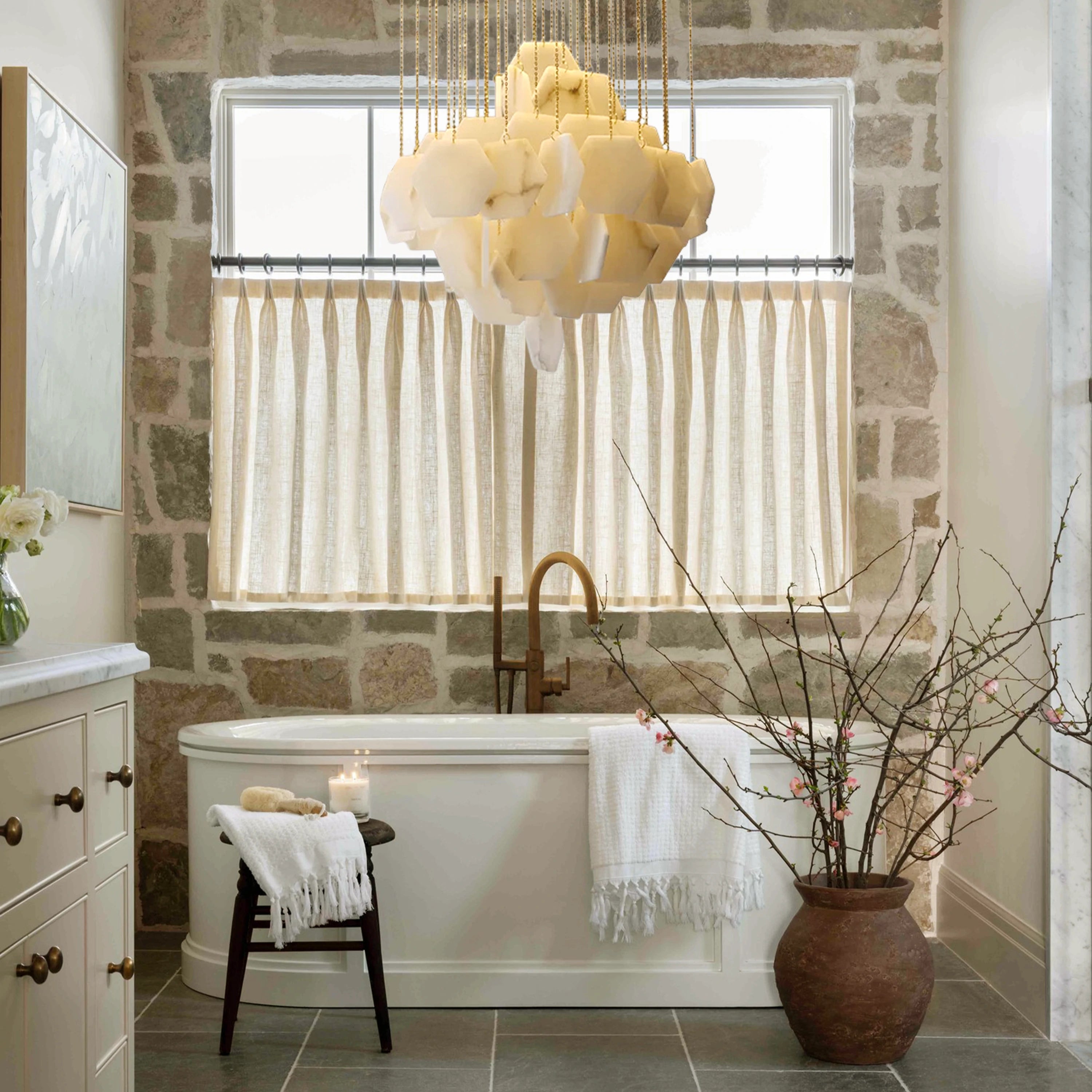 Talan Multi-layer Irregular Alabaster Chandelier 31.5"D