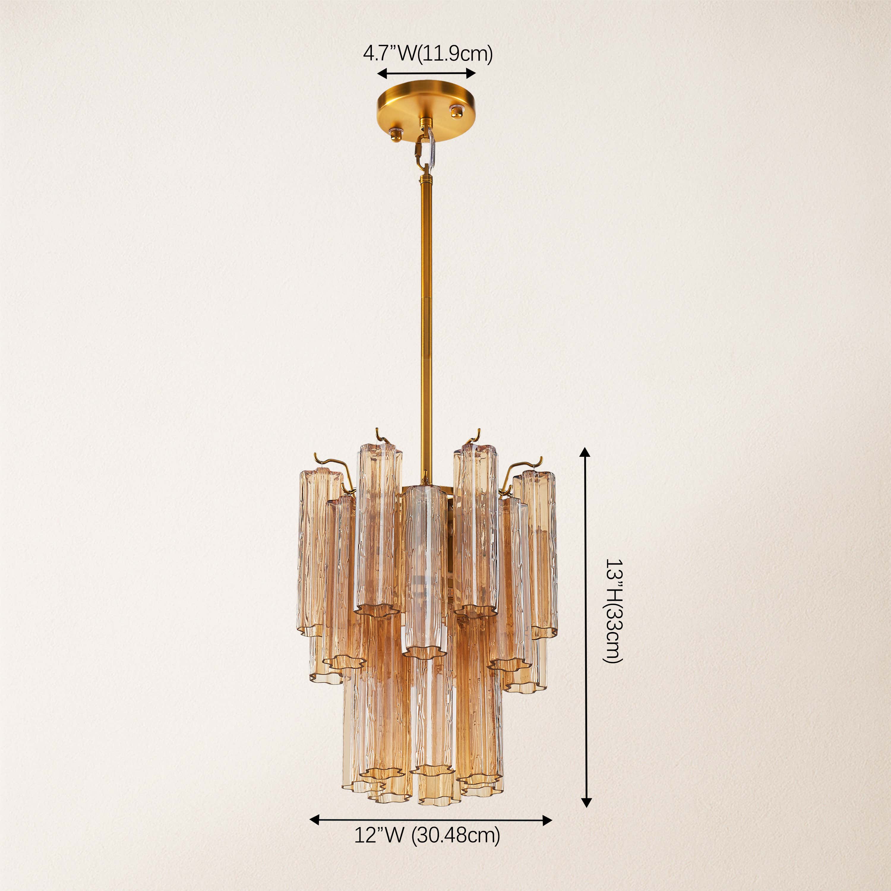 Dawel Glass Round Chandelier 12"D