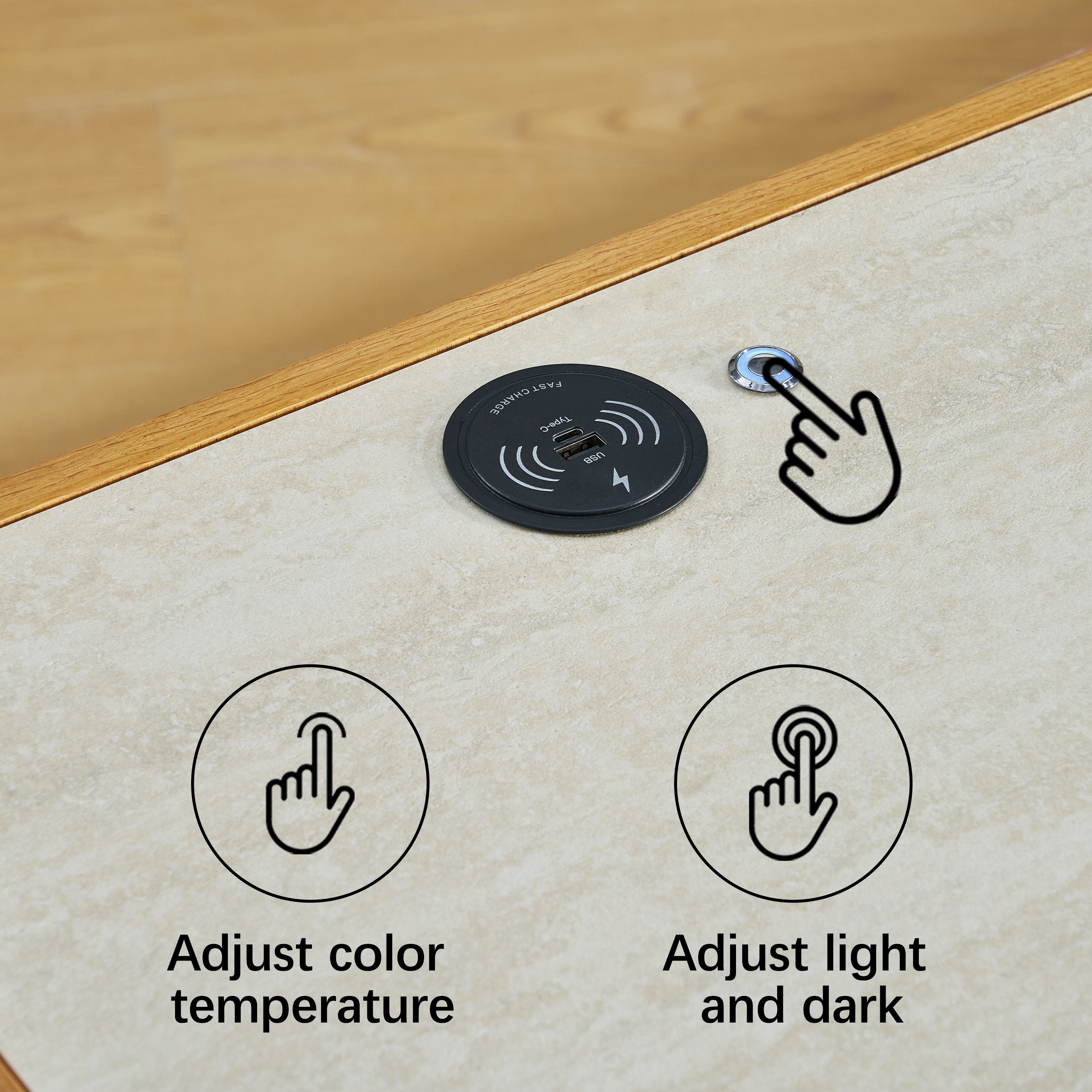 Isla Oak Sintered Stone Nightstand 20" W