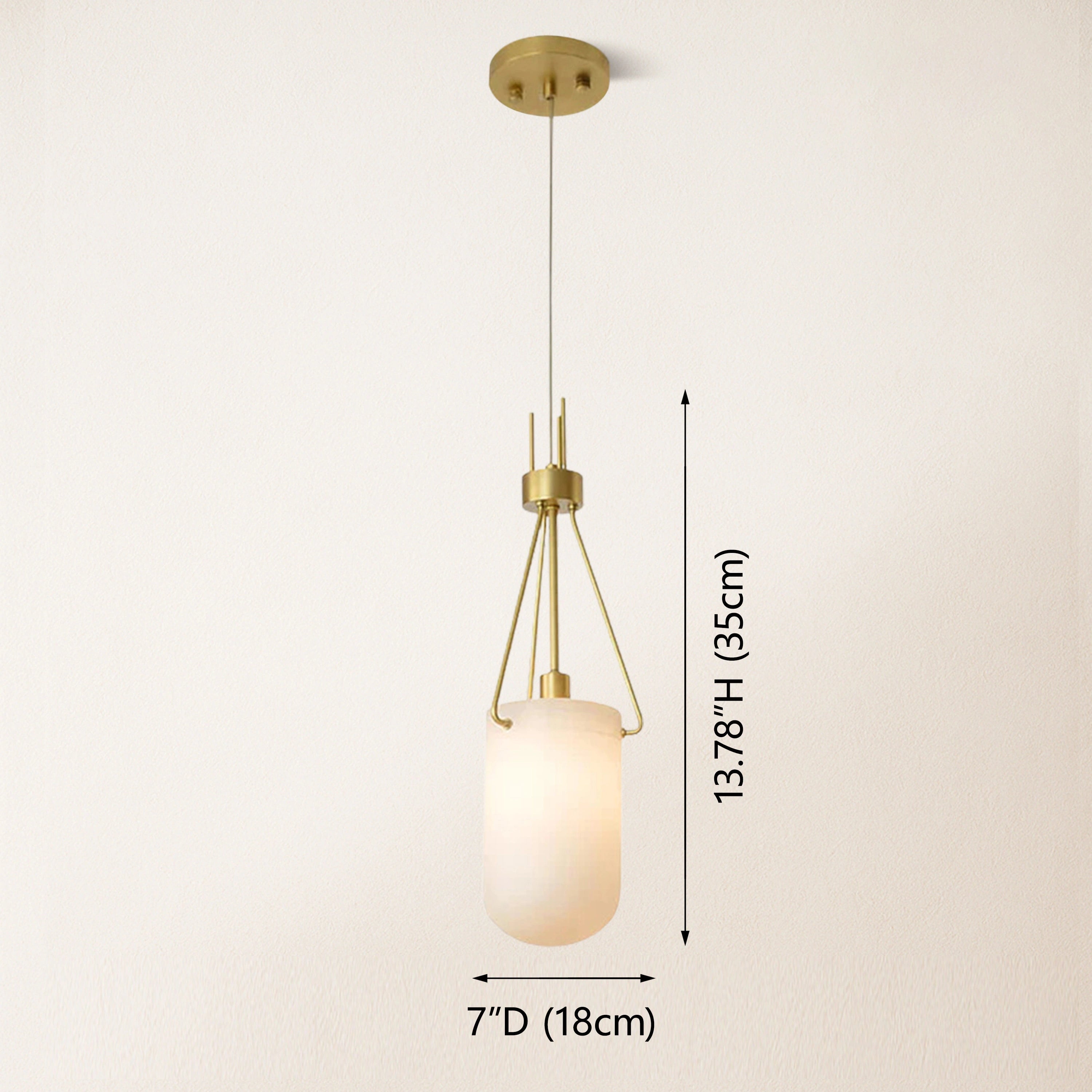 Dadaly Lottia Alabaster Small Art Pendant Light 7"D