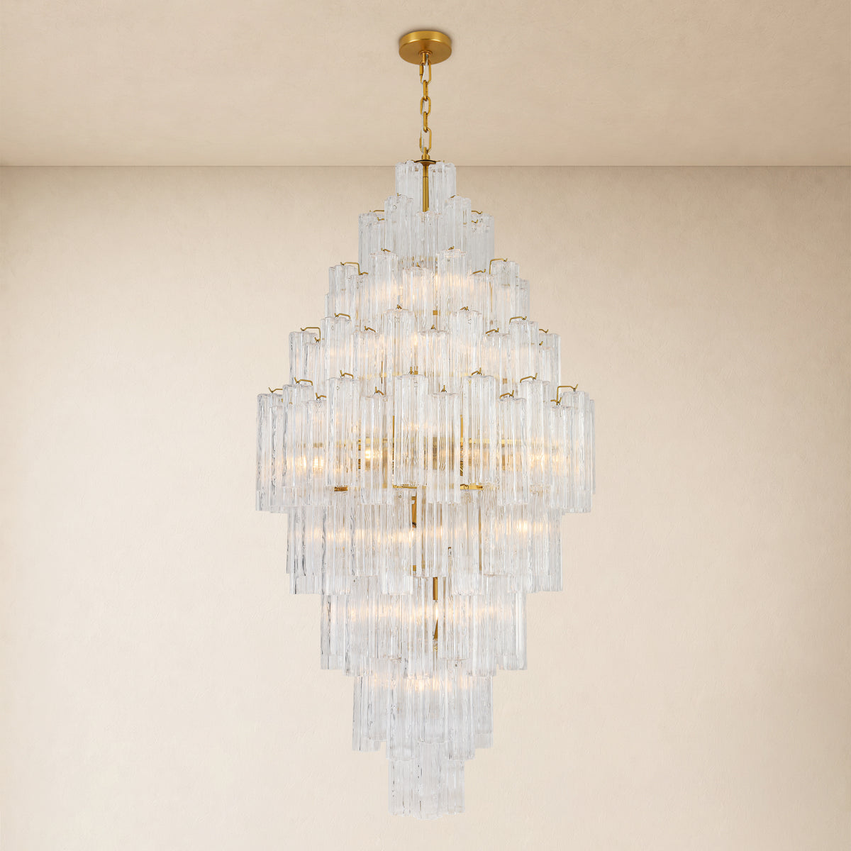 Lumeris Crystal Cascade Chandelier 36"D