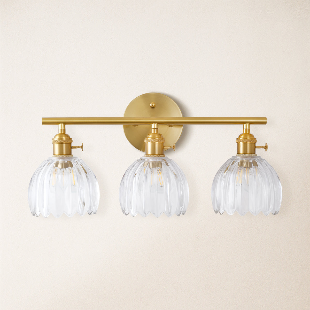 Orbixa Clear Glass 3-Lights Wall Sconce 18.8"W