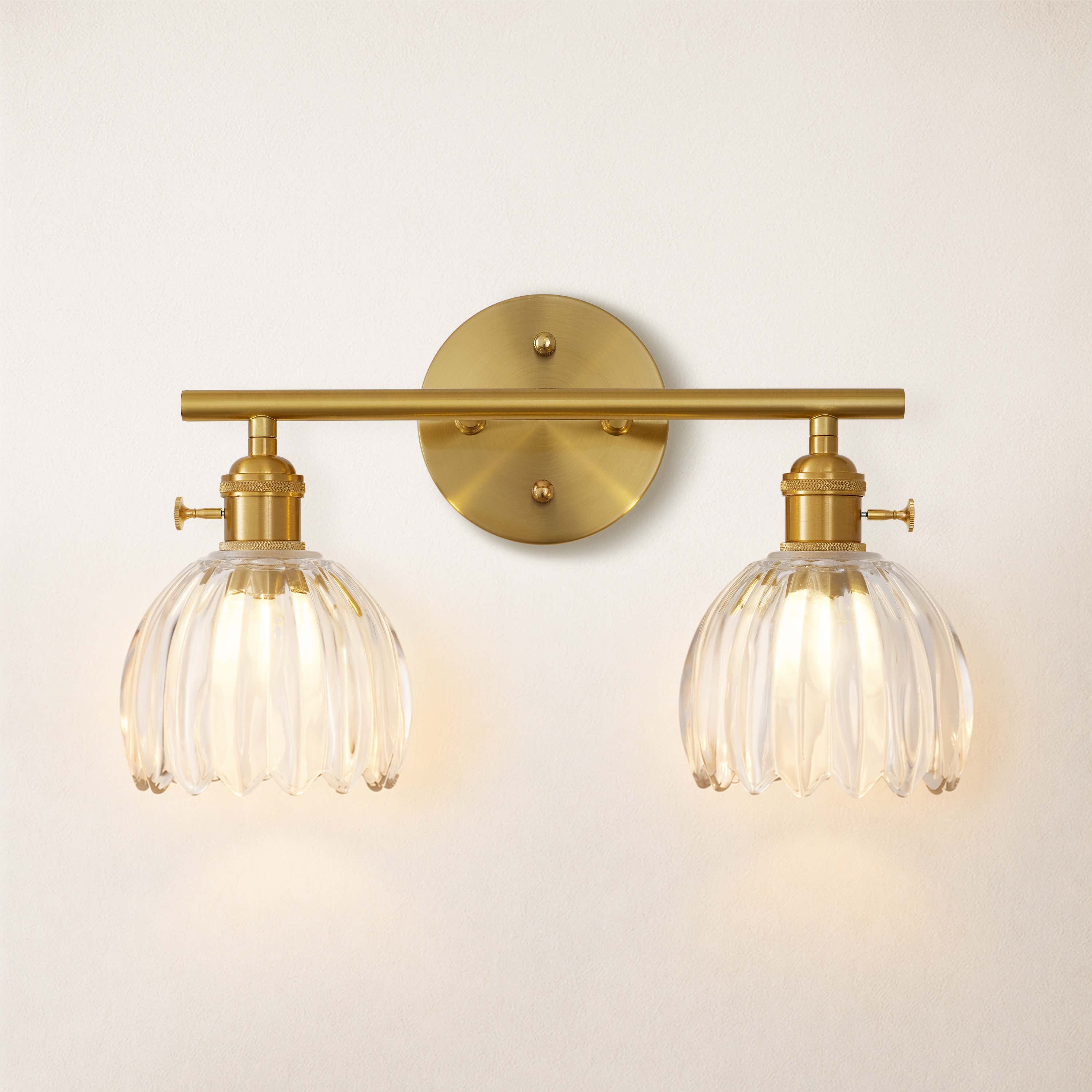Orbixa Clear Glass 2-Lights Wall Sconce 15"W