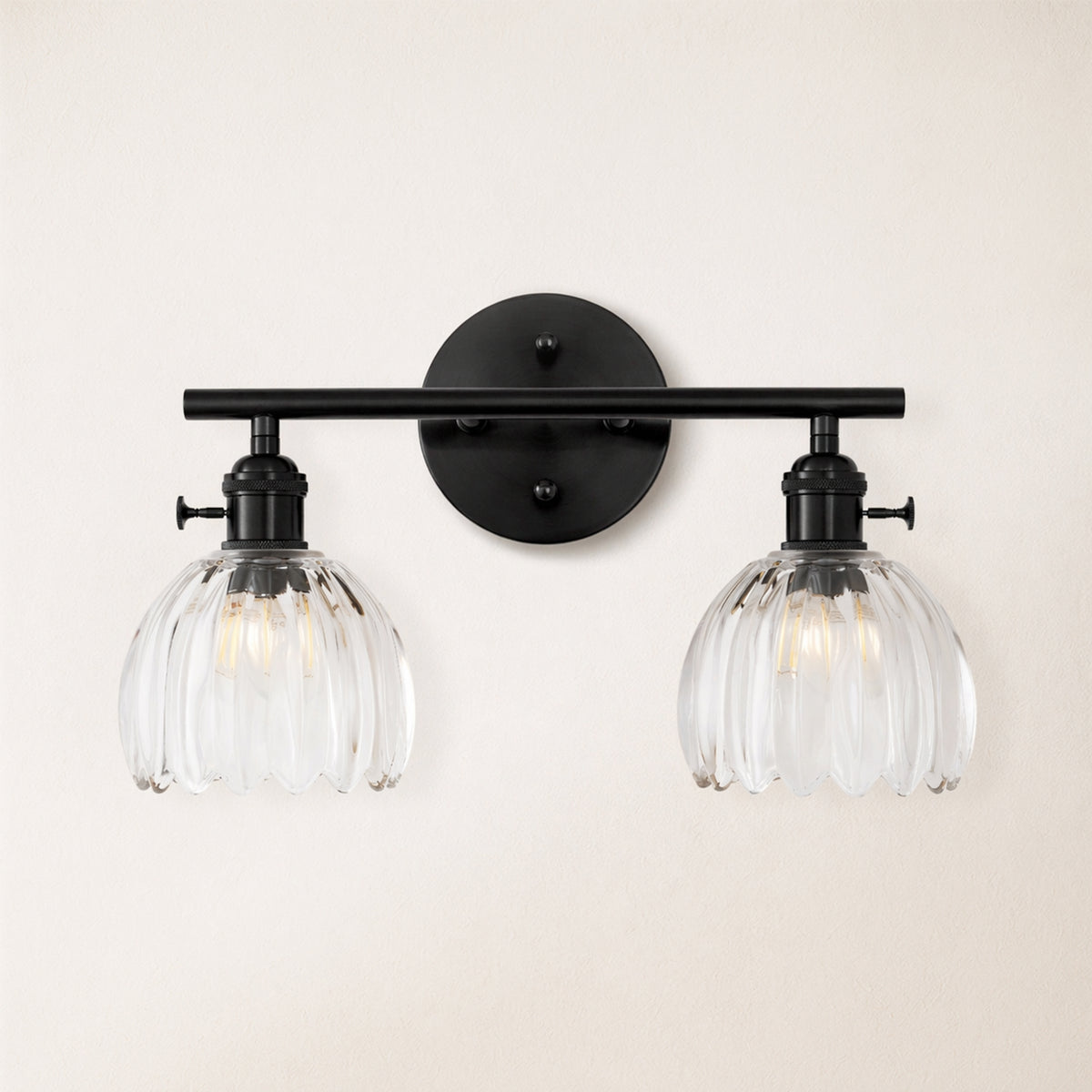 Orbixa Clear Glass 2-Lights Wall Sconce 15"W