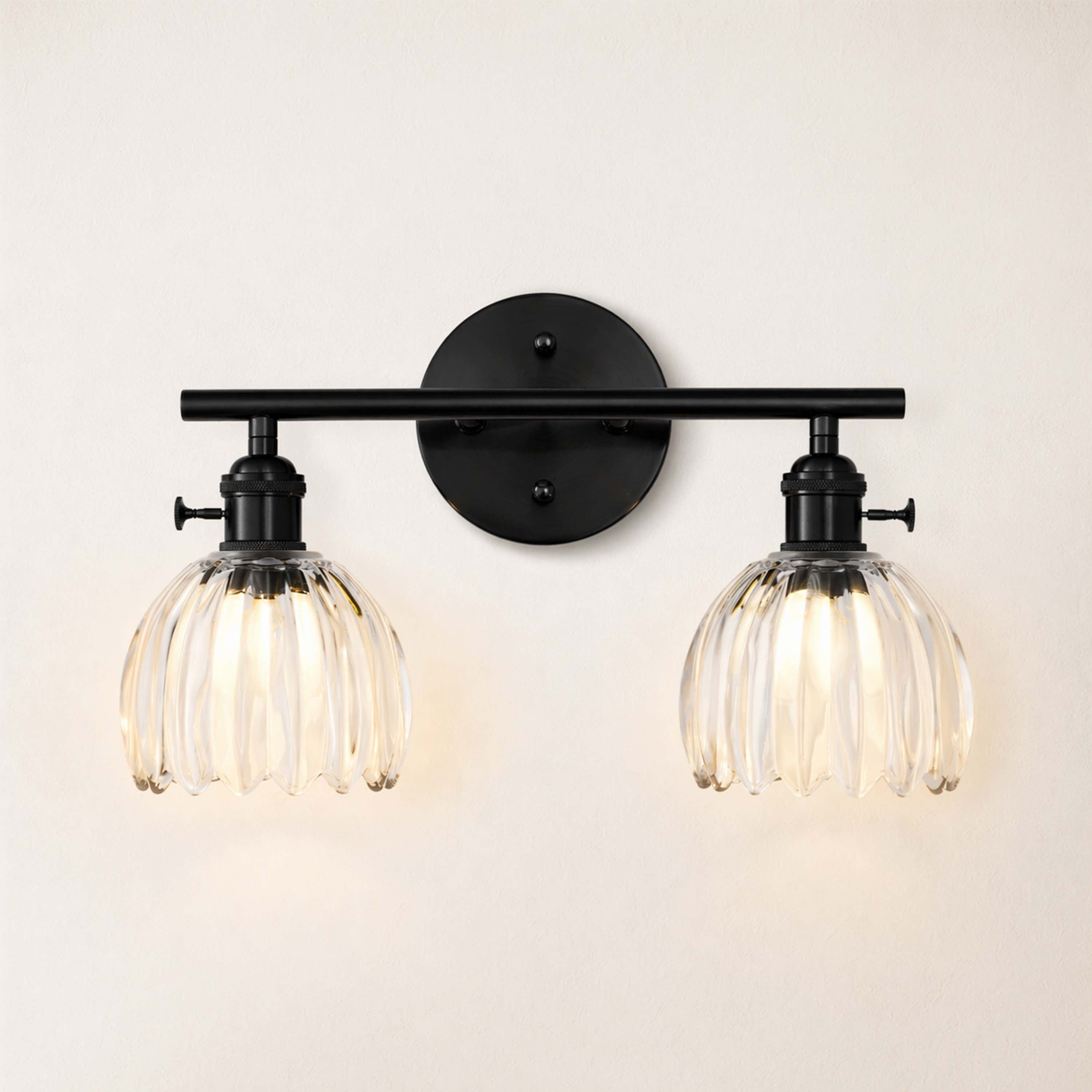 Orbixa Clear Glass 2-Lights Wall Sconce 15"W