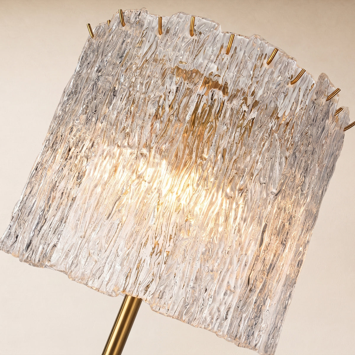 Nerisse Textured Glass Drum Floor Lamp 14"D