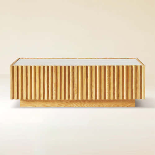 Isla Oak Sintered Stone Rectangle Coffee Table 47"