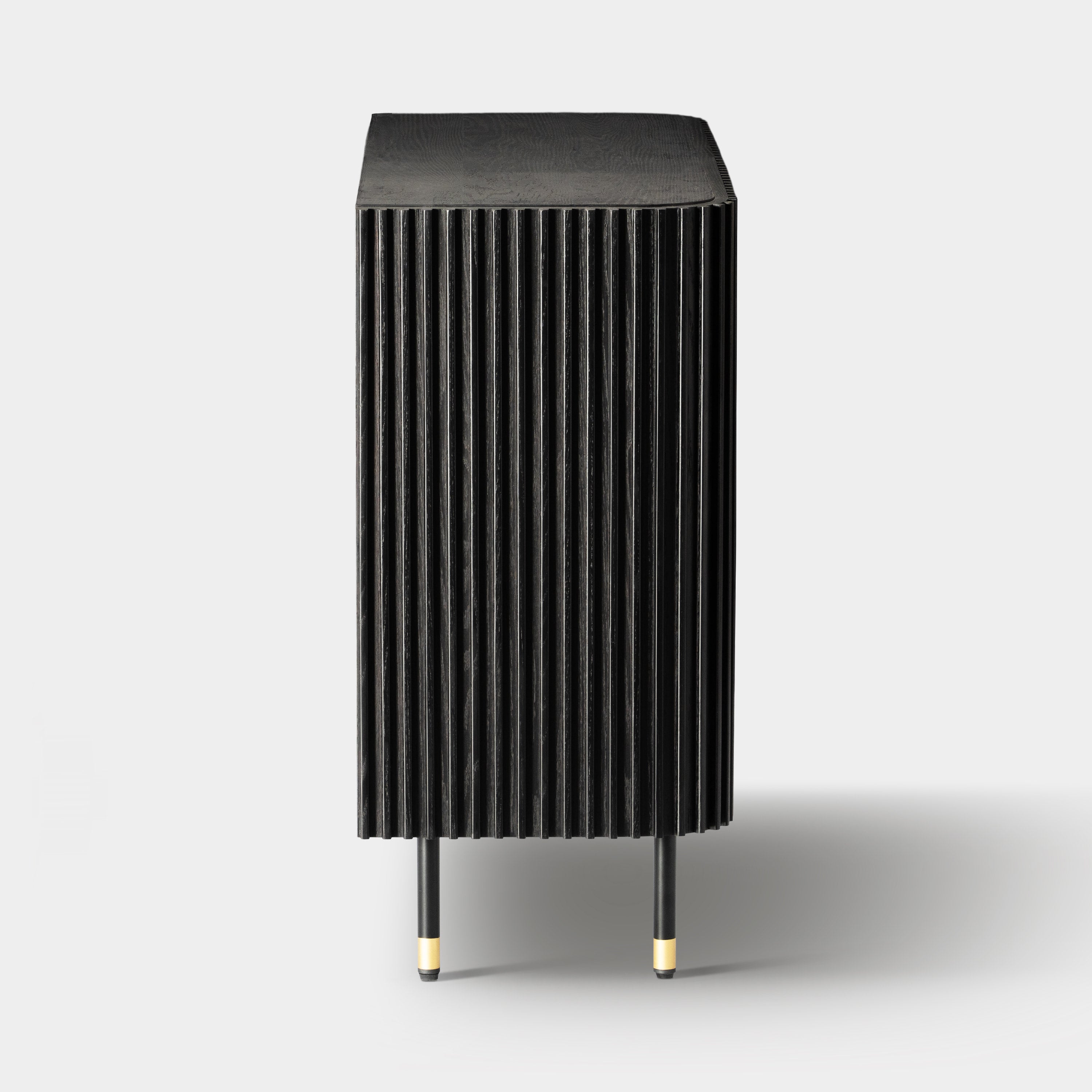 Ewan Oak Media Console and Cabinet Set