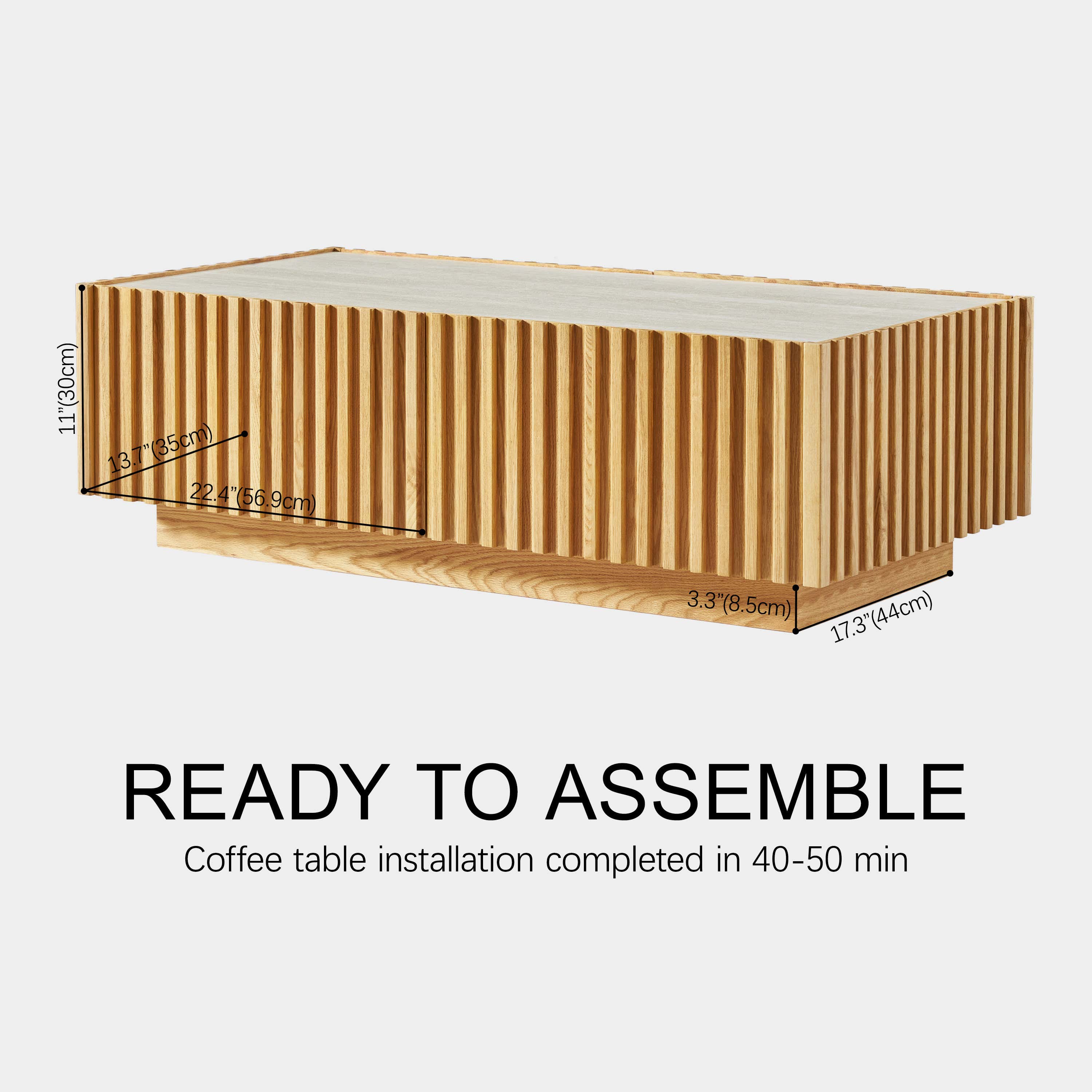 Isla Oak Sintered Stone Rectangle Coffee Table 47"