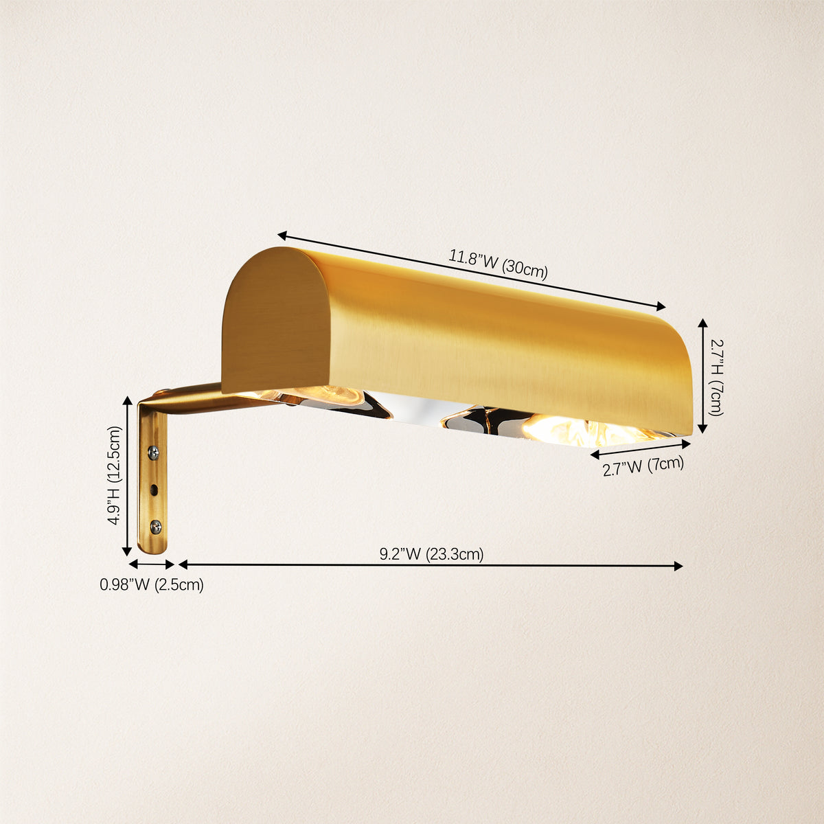 LumiArc Brass Gallery Picture Light 12"W