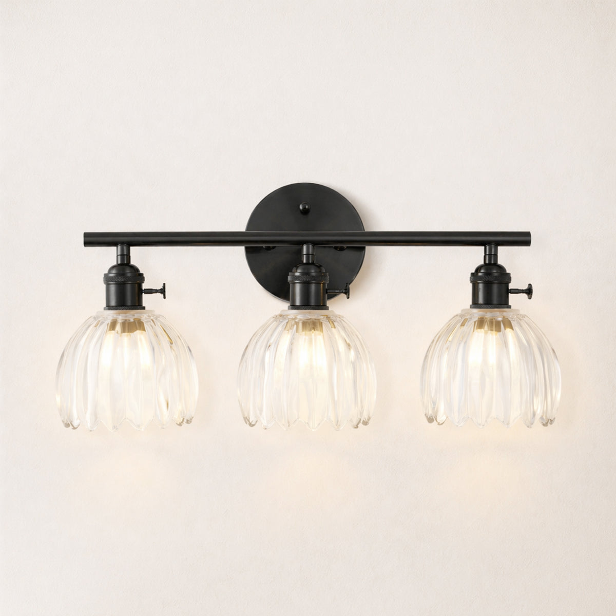 Orbixa Clear Glass 3-Lights Wall Sconce 18.8"W