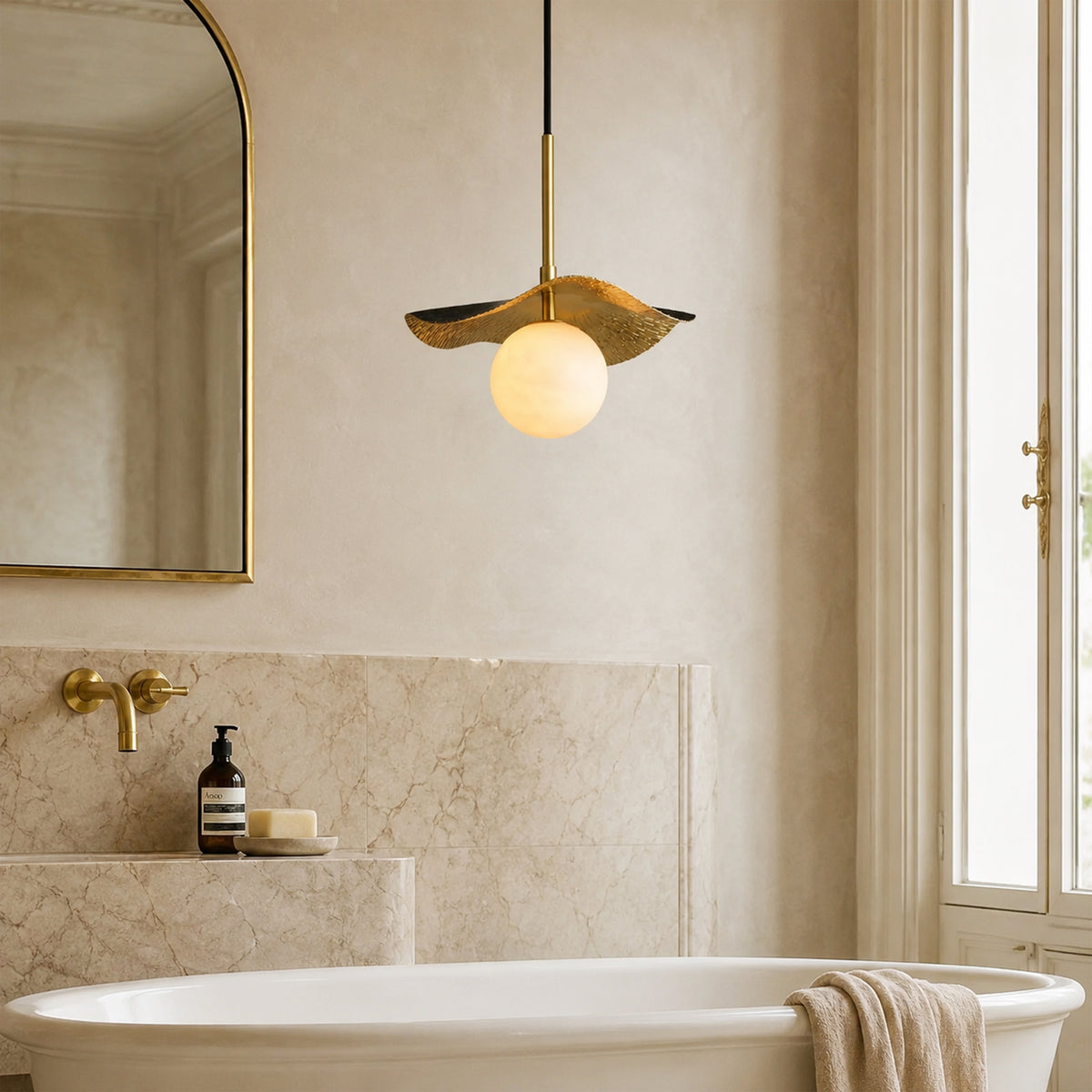 Ondine Alabaster Spherical Pendant Light