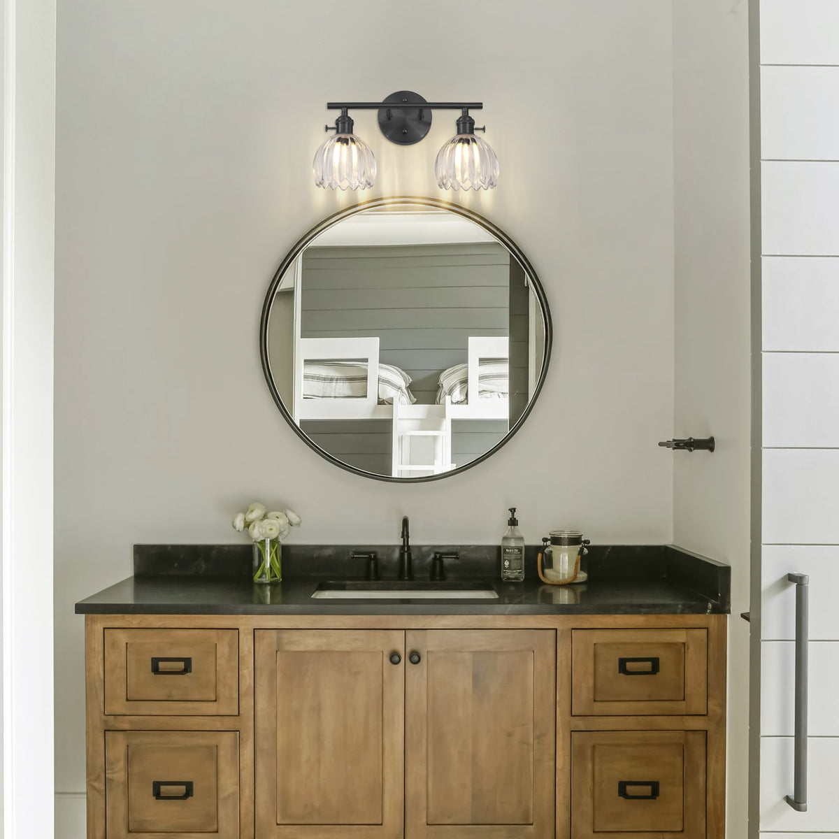 Orbixa Clear Glass 2-Lights Wall Sconce 15"W
