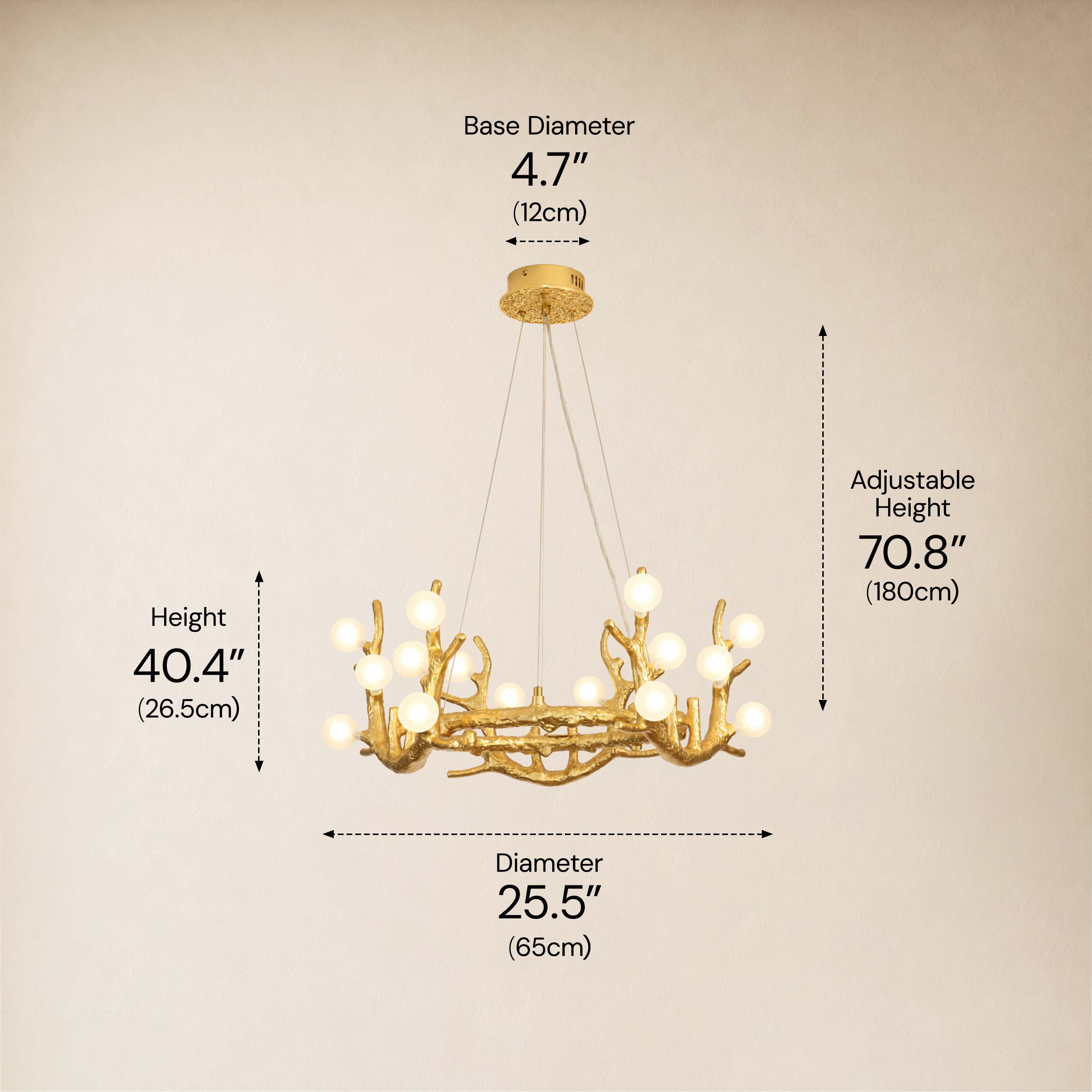 Cervia Antler Branch Chandelier 26"D