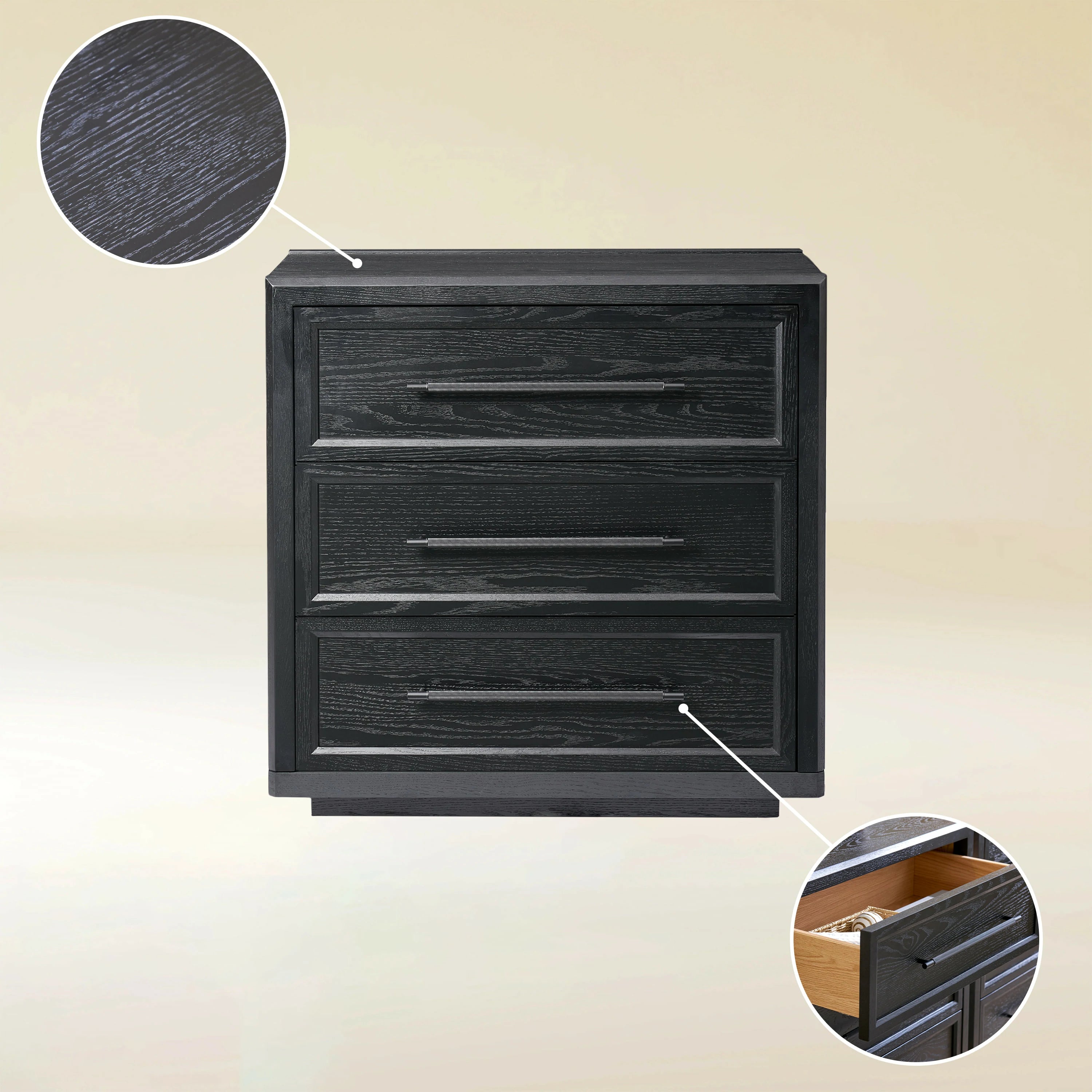 Alvar 31.5″ Oak 3-Drawer Chest