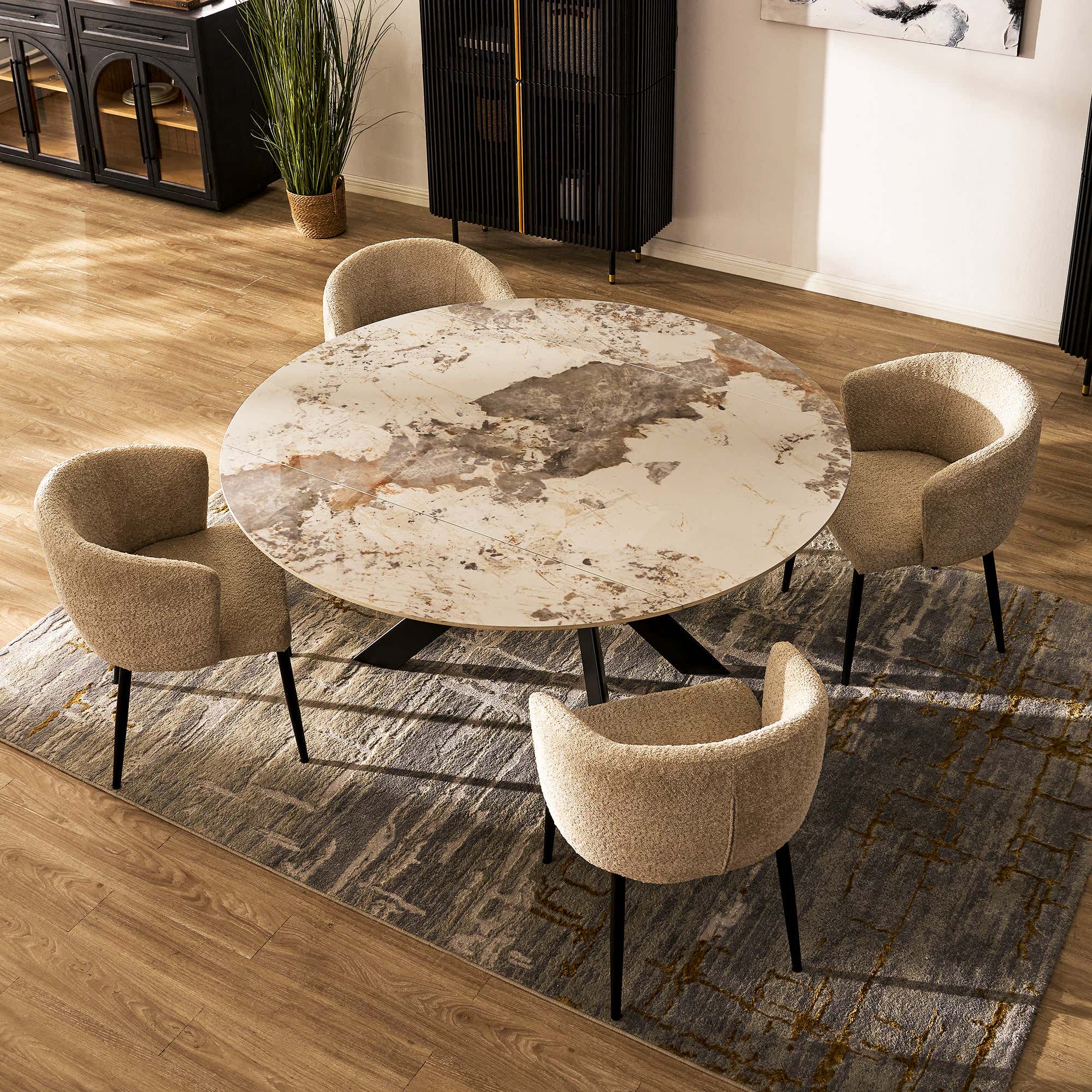 Labarthe Round Sintered Stone Dining Table 63"