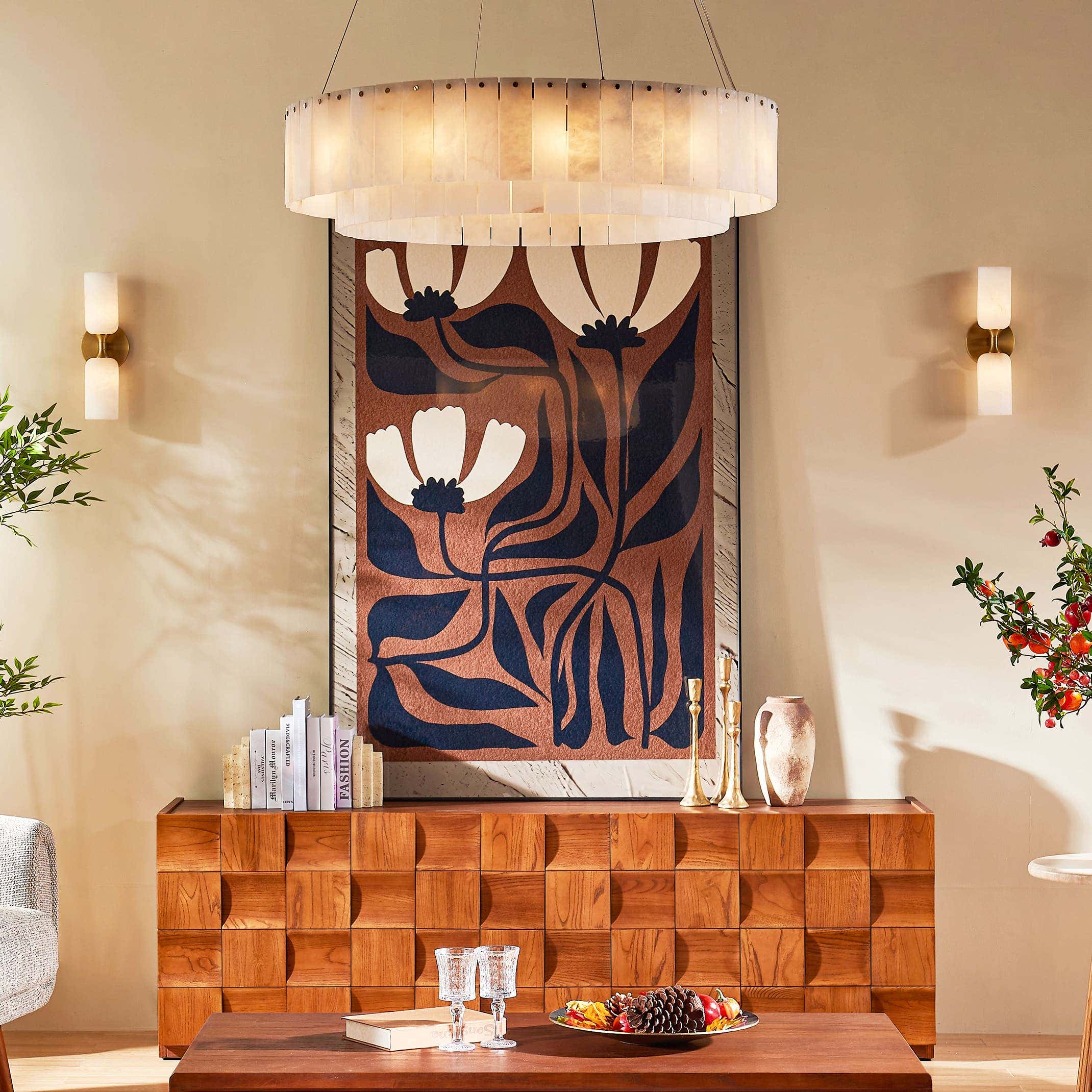 Axis Alabaster Wall Sconce 14"H#Finish_Gold