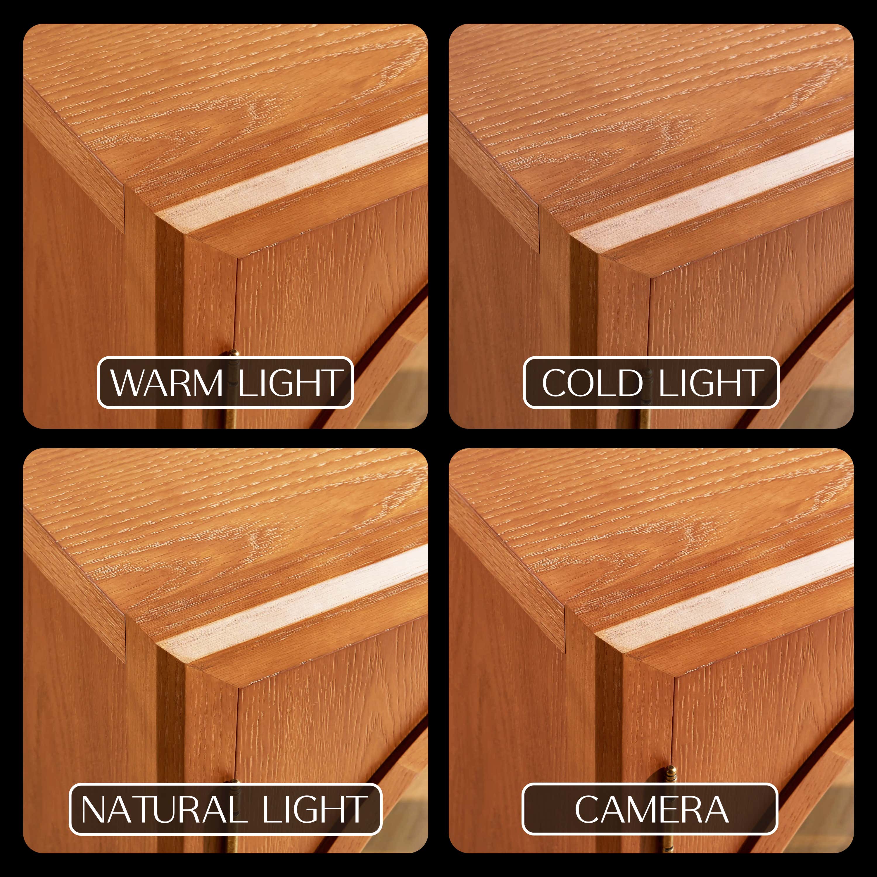 Alvar Arched 91″ Oak Modular Media Console(Set of 3)