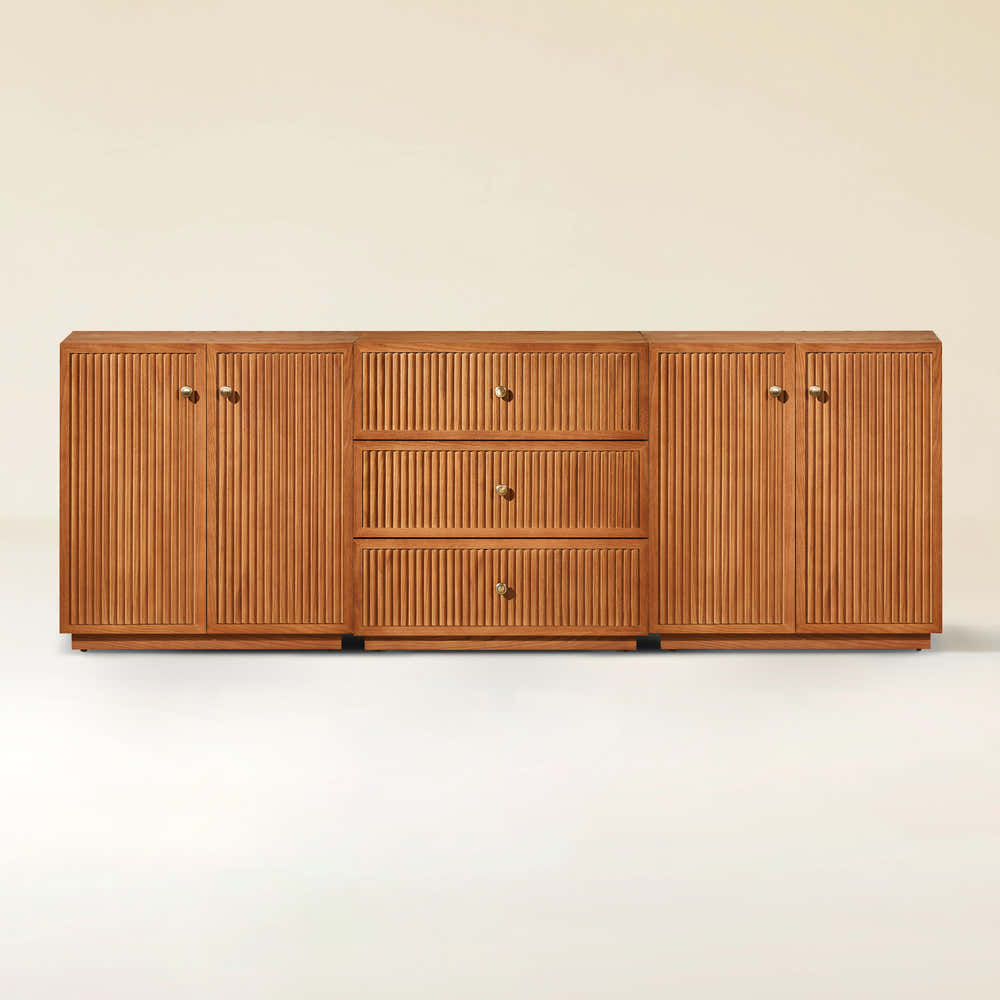 Avery Oak 3-Drawer Media Console 90"W