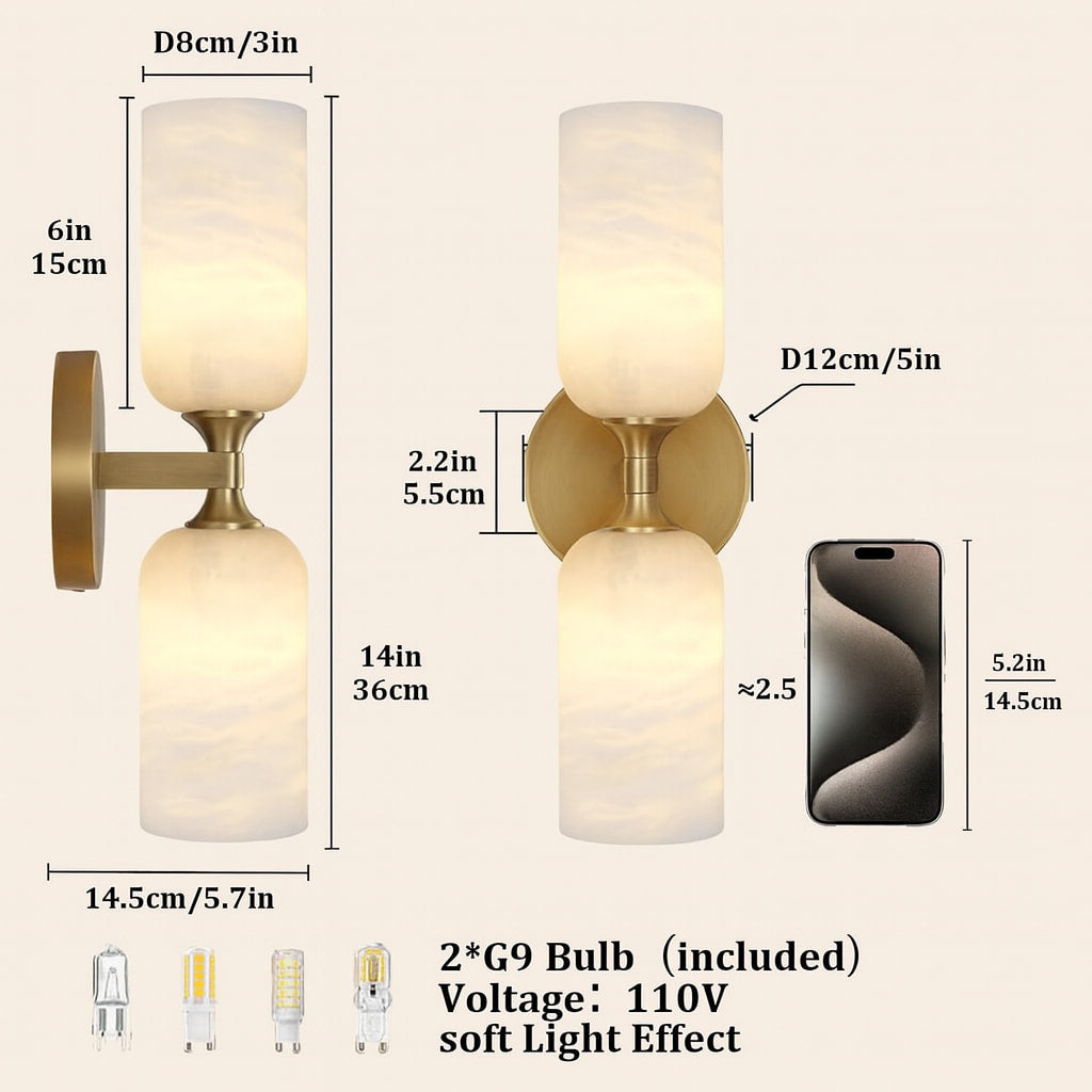 Axis Alabaster Wall Sconce 13.9"