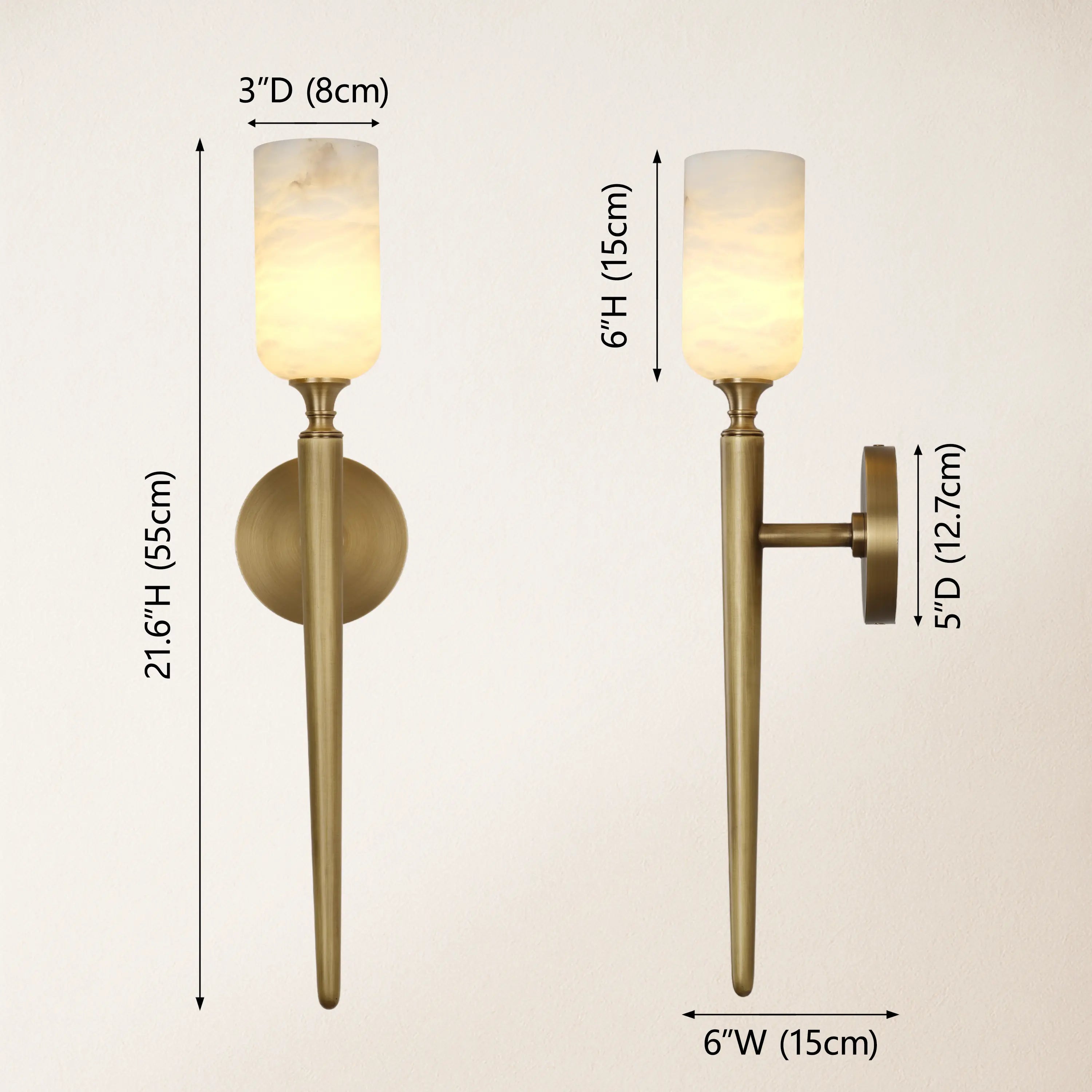 Axis Alabaster 1 Light Wall Sconce 21.6"H