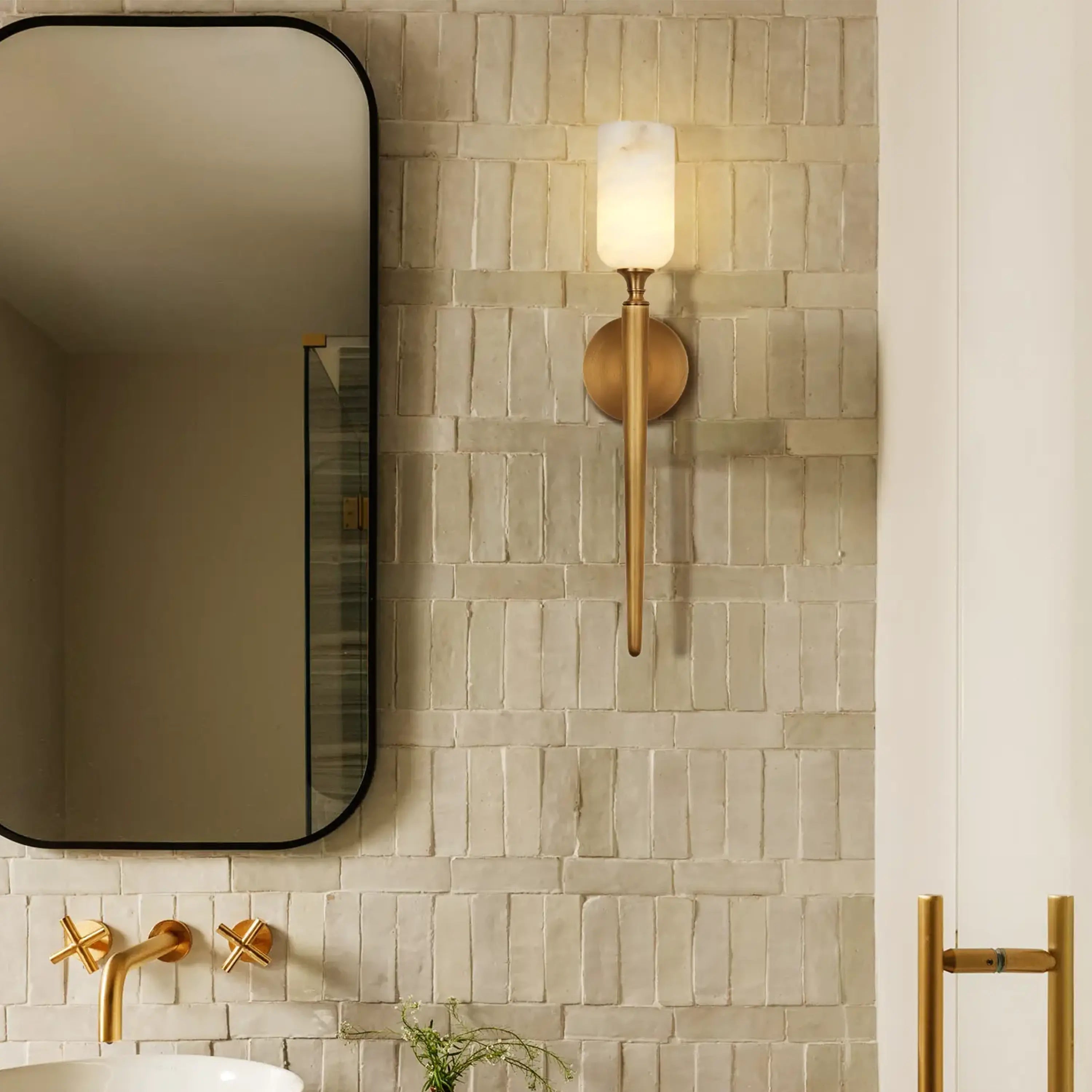 Axis Alabaster 1 Light Wall Sconce 21.6"H
