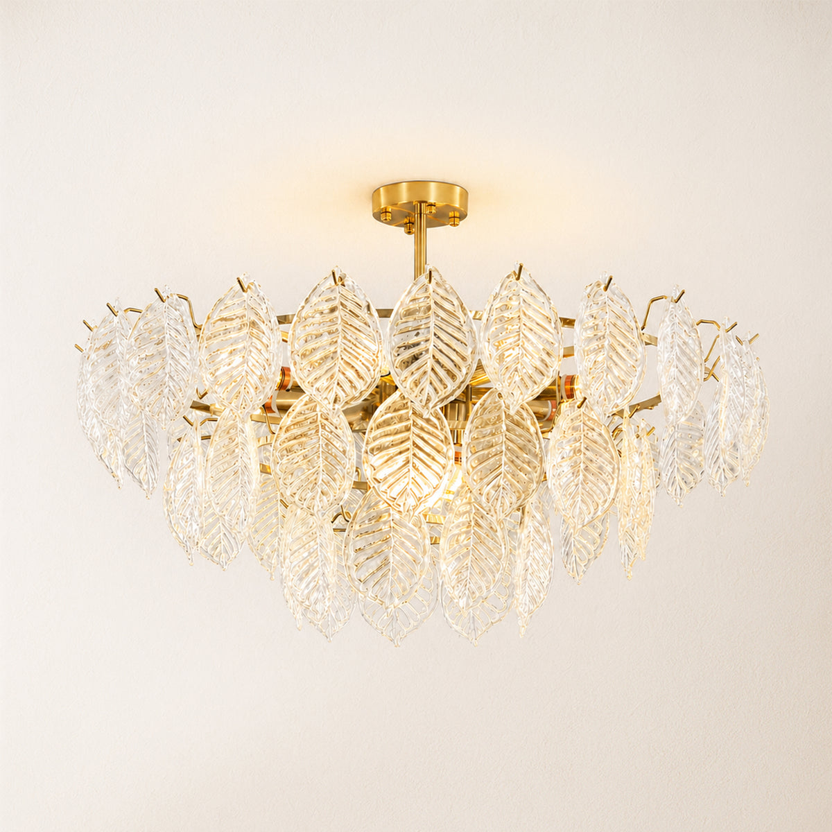 Sylvara Leaf Glass Chandelier