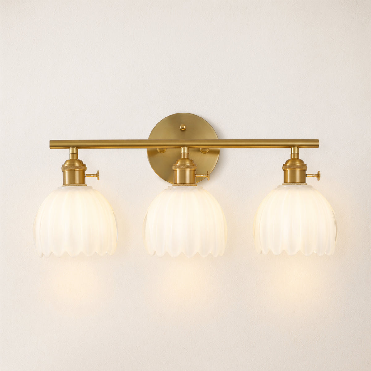 Orbixa Milky Glass 3-Lights Wall Sconce 18.8"W