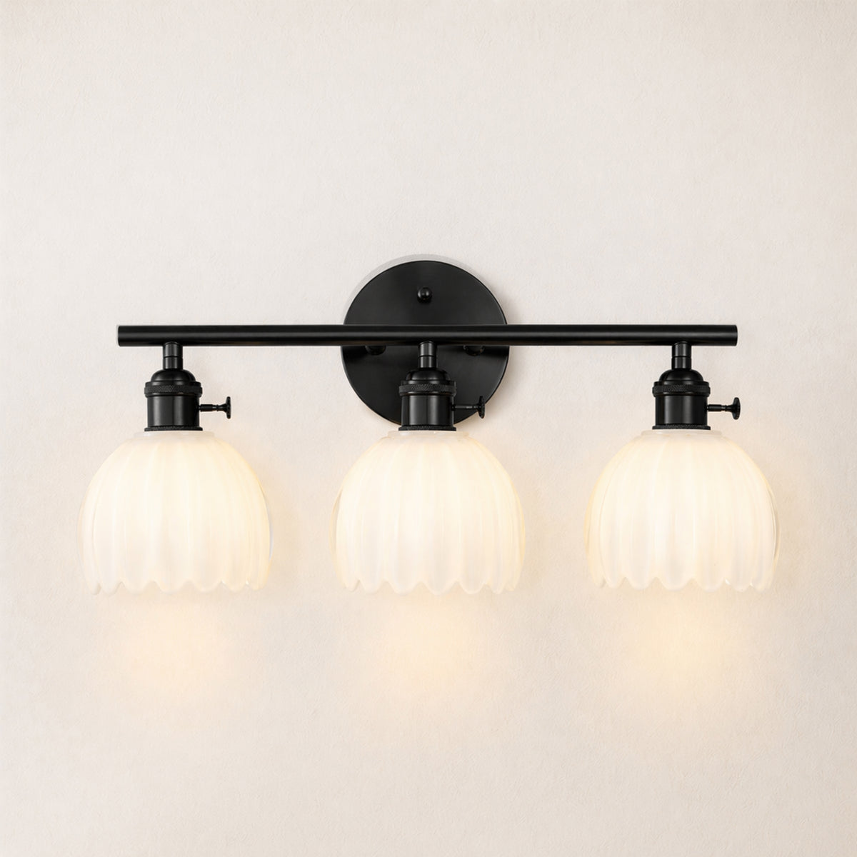 Orbixa Milky Glass 3-Lights Wall Sconce 18.8"W