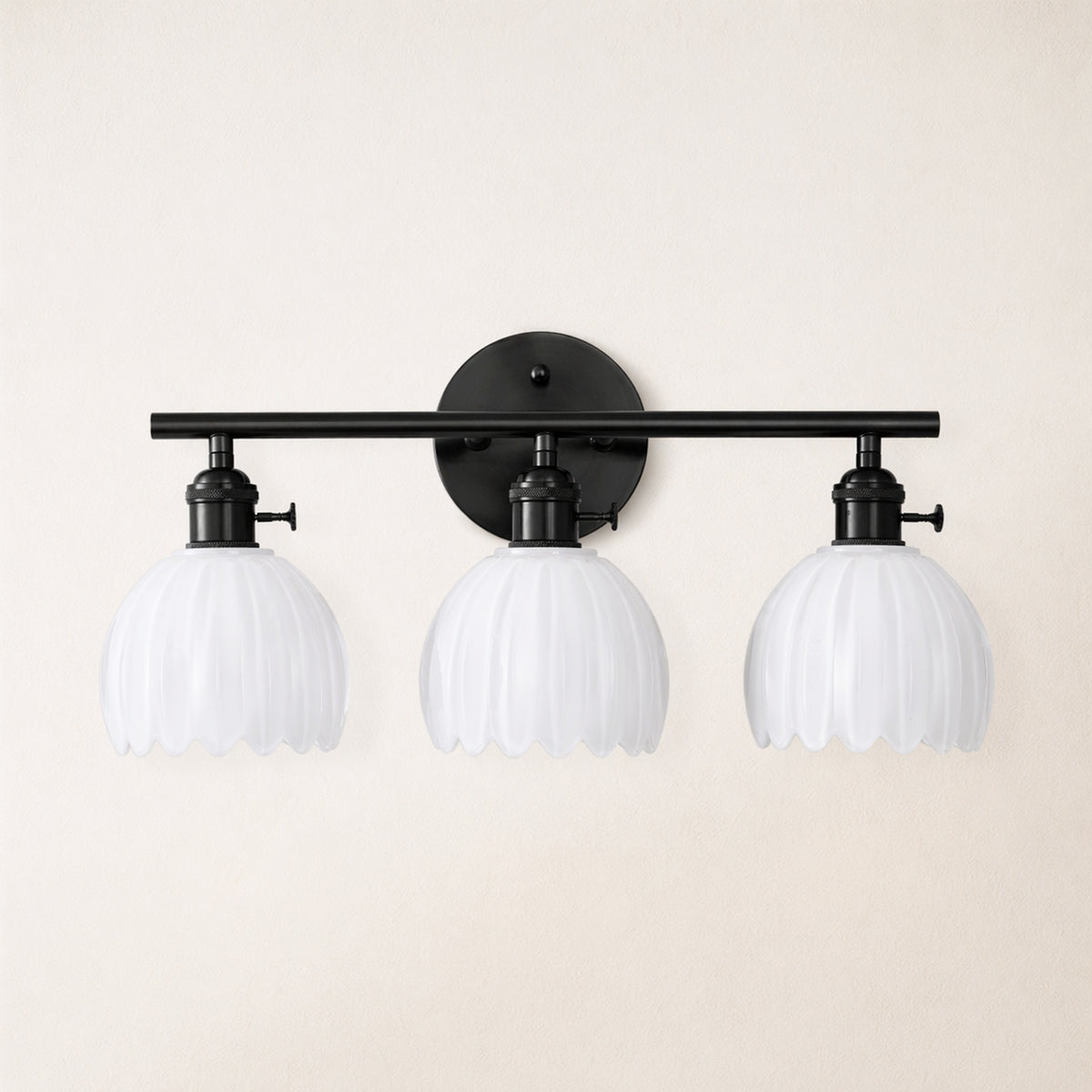 Orbixa Milky Glass 3-Lights Wall Sconce 18.8"W