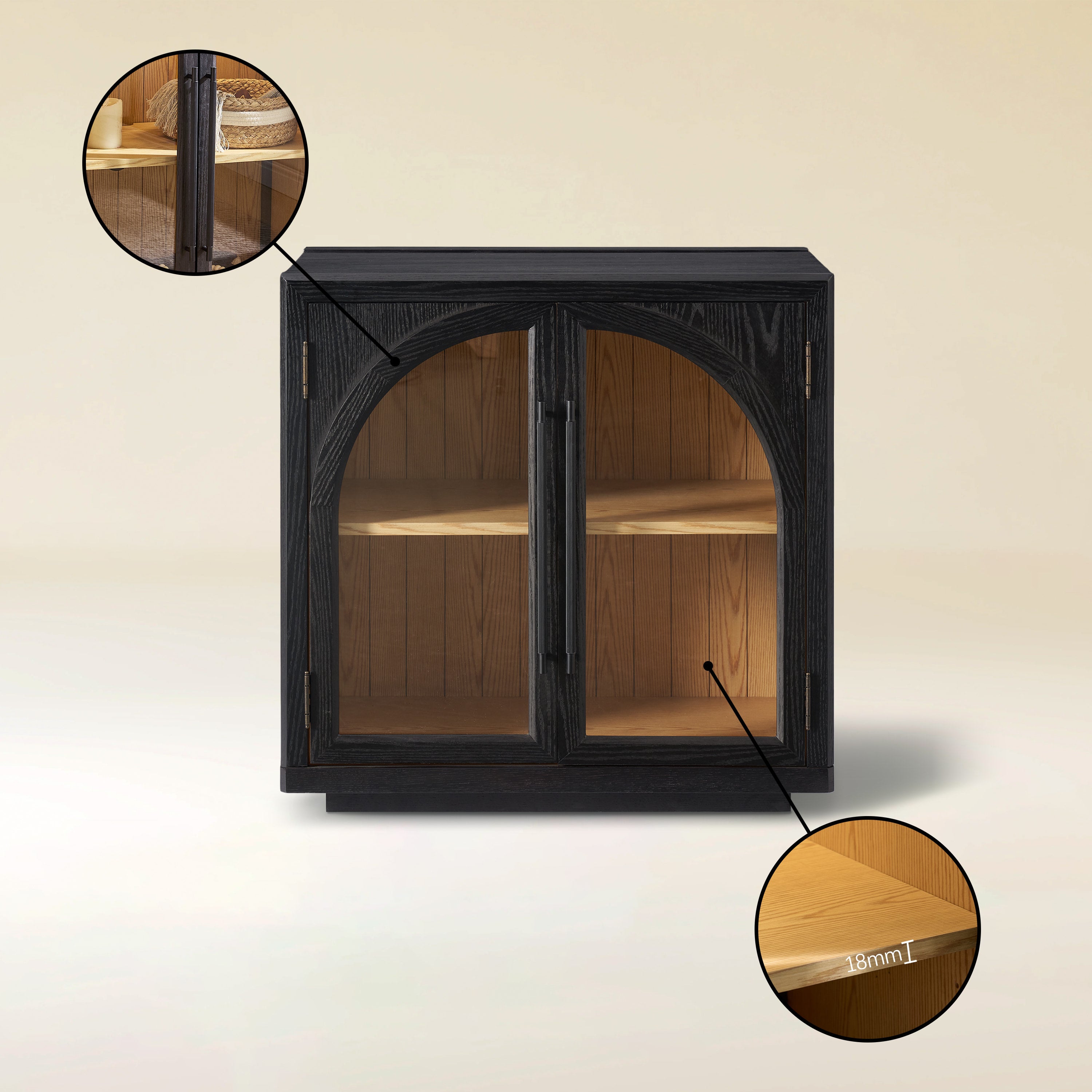 Alvar Arched 94.5″ Oak Modular Media Console(Set of 3)