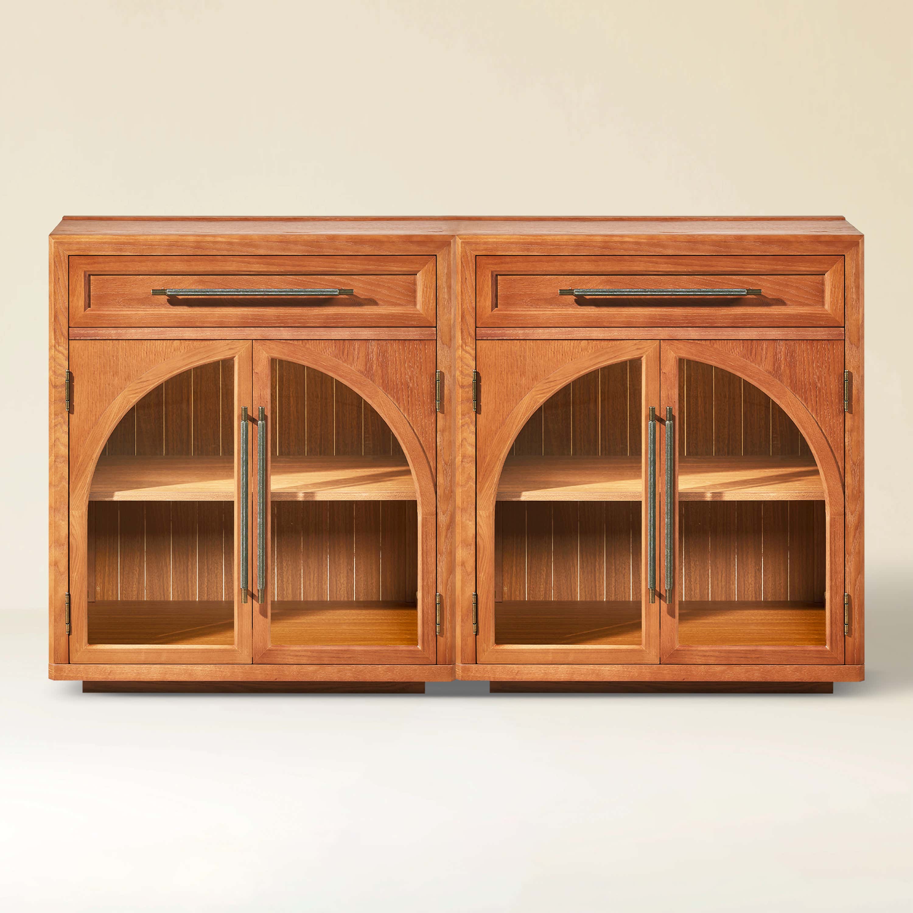 Alvar Arched 61" Oak Sideboard with Drawers(Set of 2)