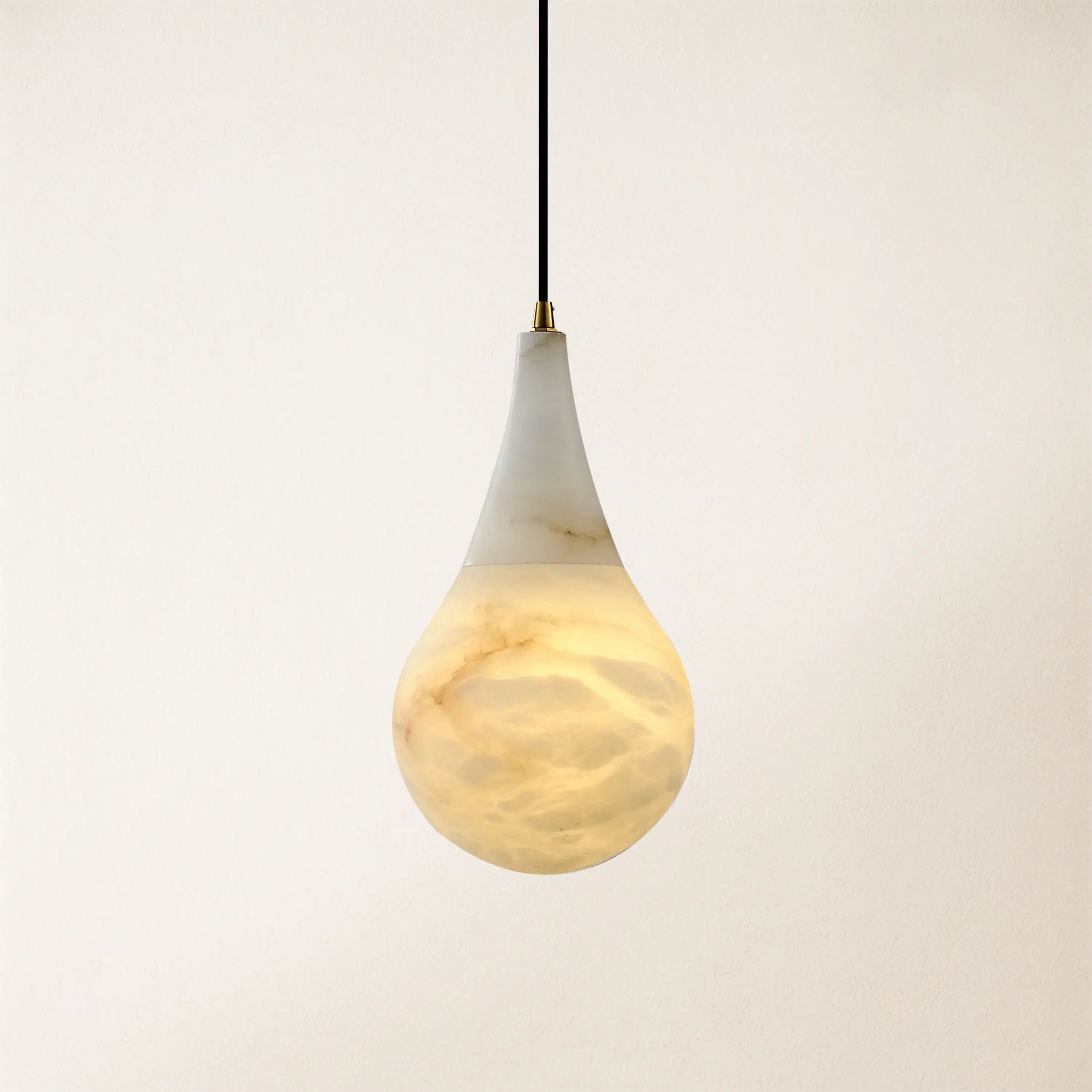 Ares Alabaster Water-Drop Pendant 7"D