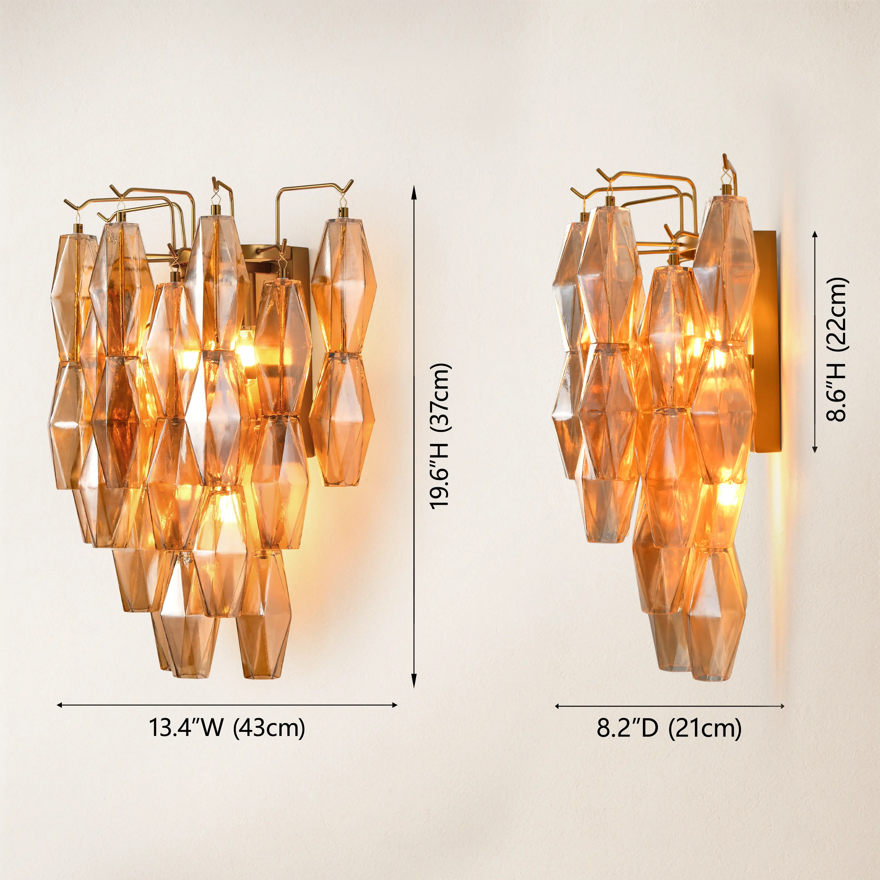 Celestial Drop Glass Wall Sconce 19.6"H