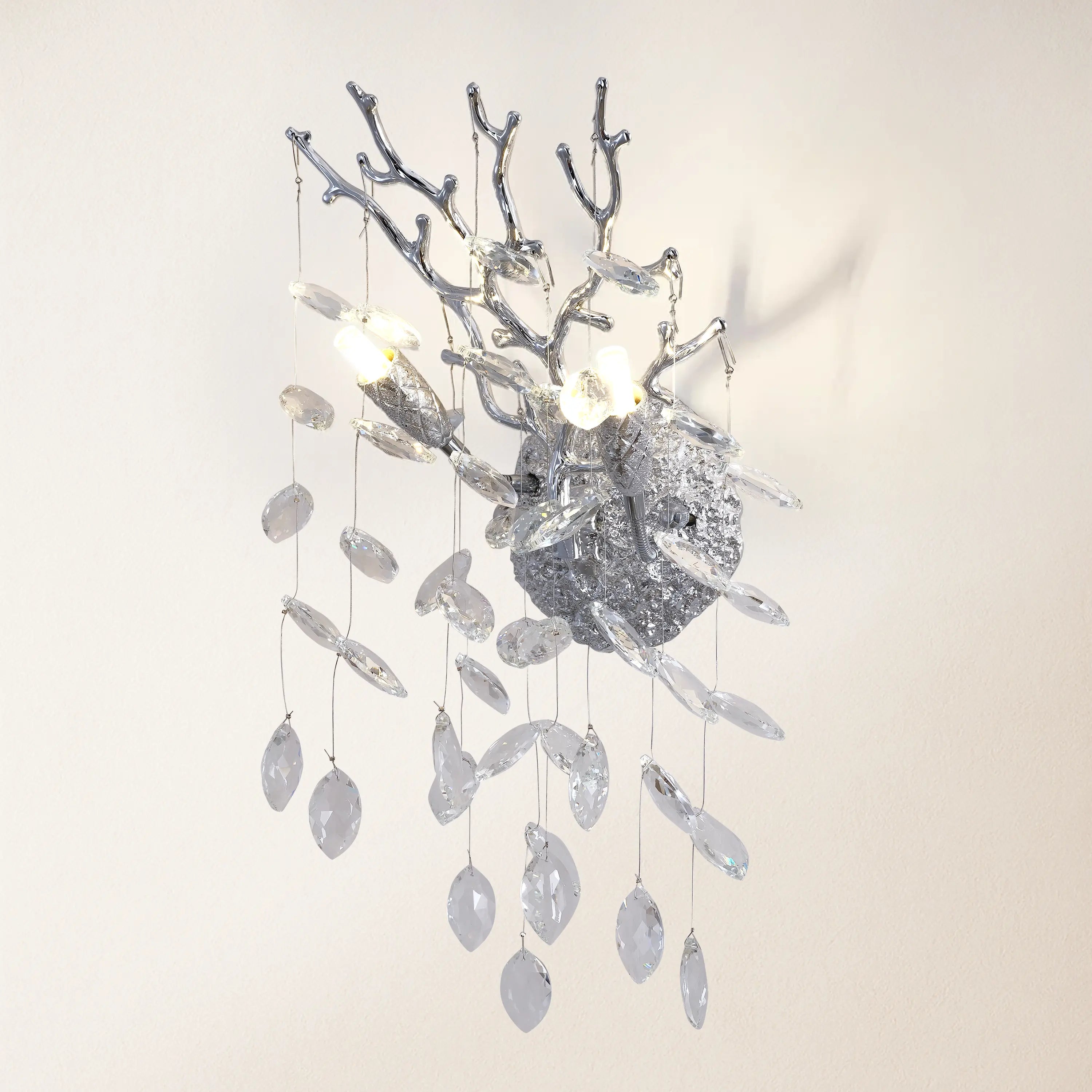 Frostleaf Crystal Branch Wall Sconce 10"H