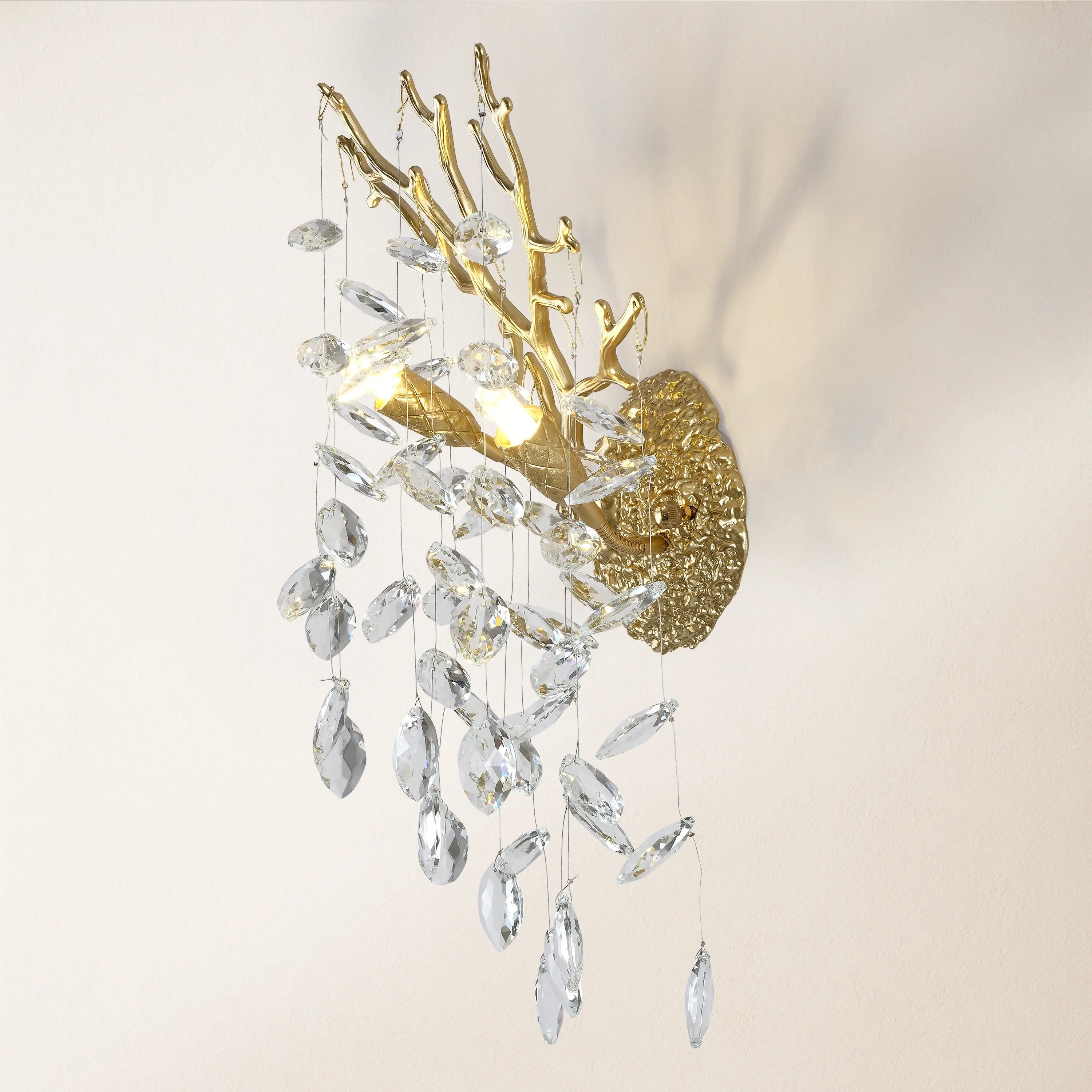 Frostleaf Crystal Branch Wall Sconce 10"H