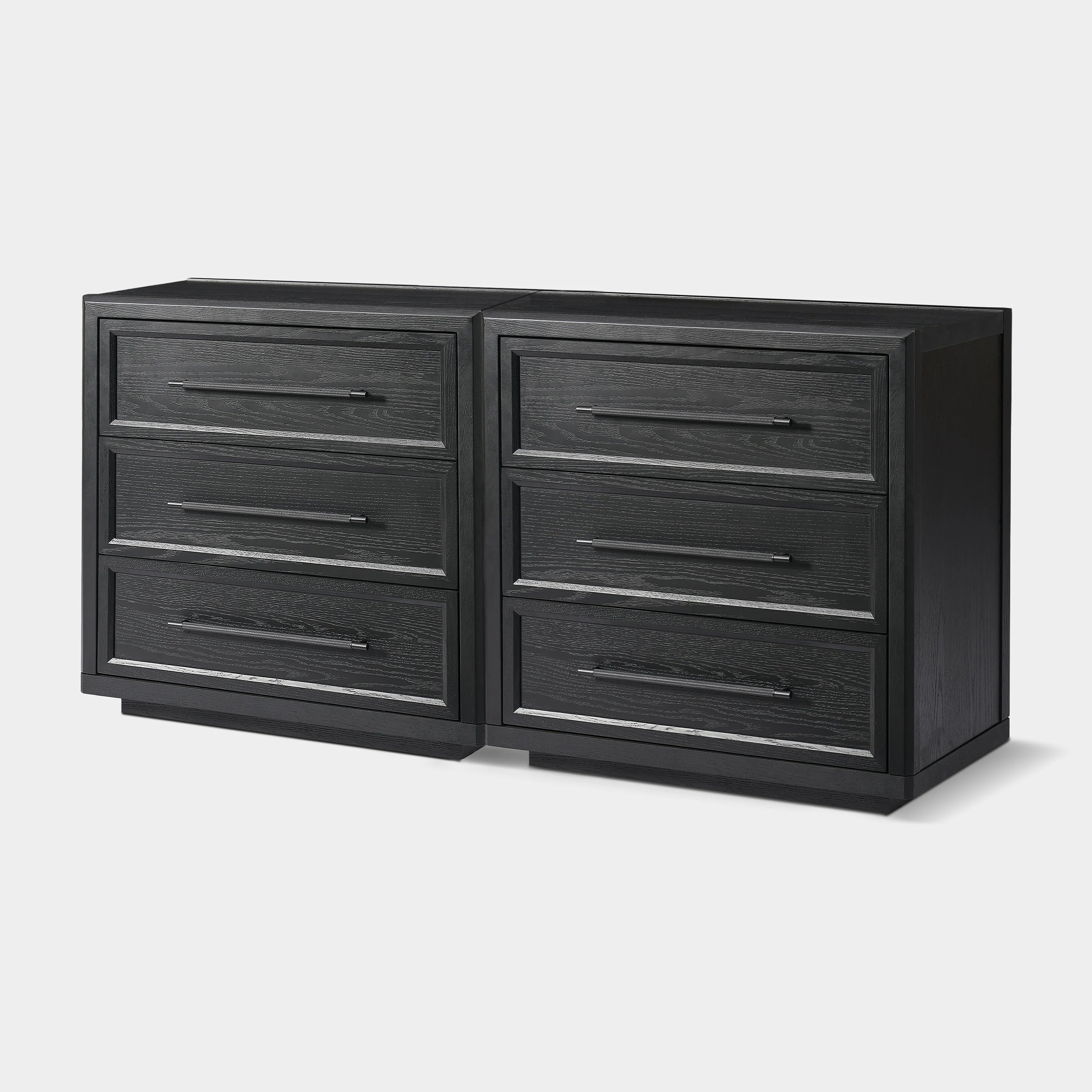 Alvar 63″ Oak 6-Drawer Chest(Set of 2)