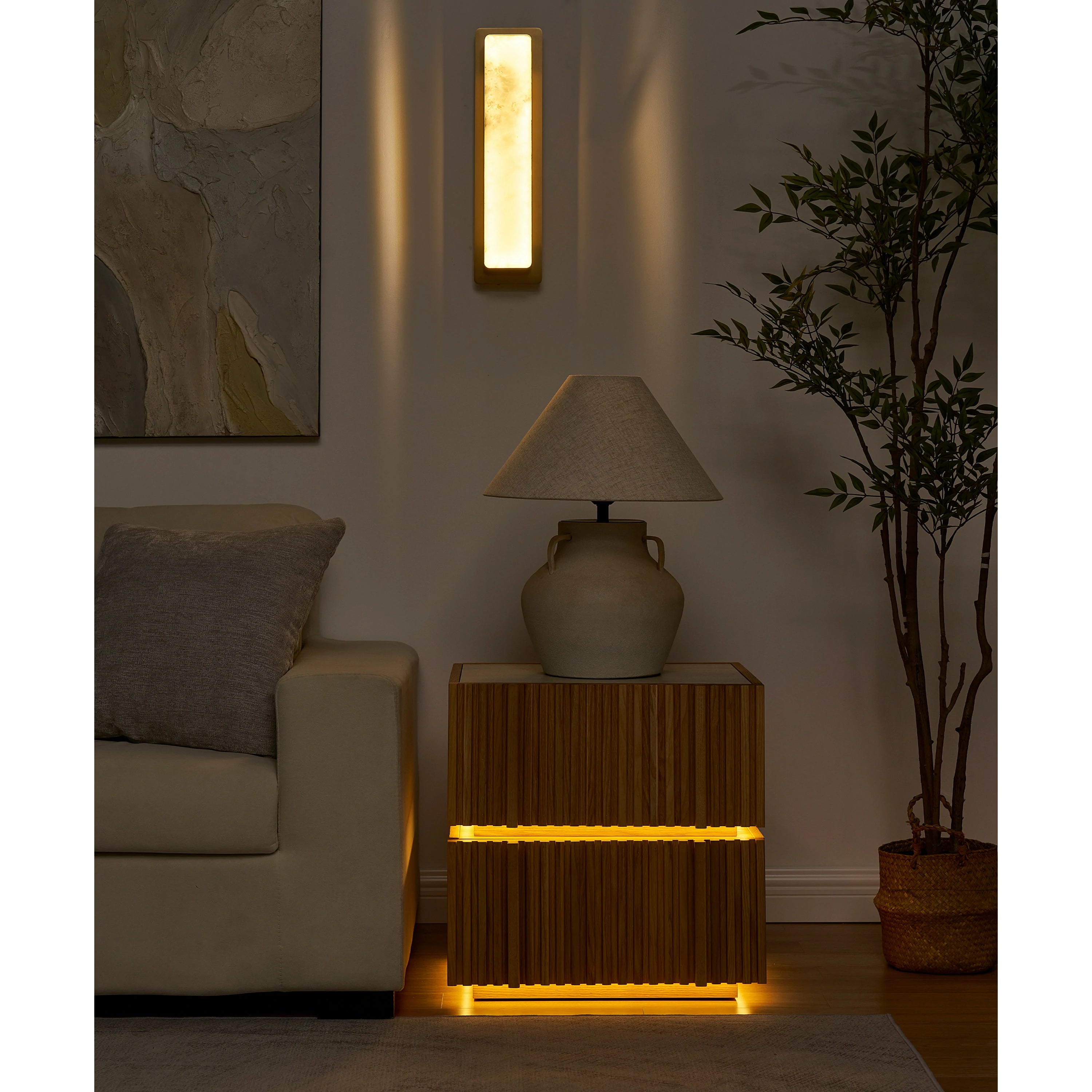 Isla Oak Sintered Stone Nightstand 20" W