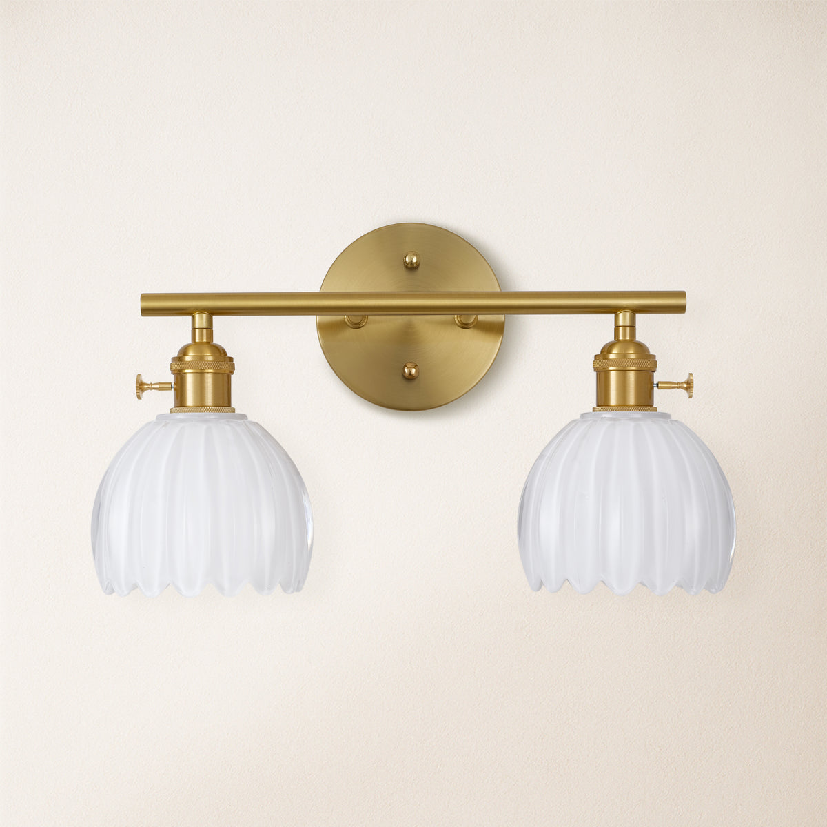 Orbixa Milky Glass 2-Lights Wall Sconce 15"W
