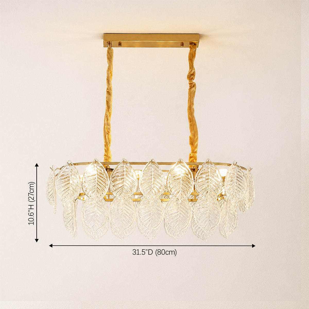 Sylvara Leaf Glass Chandelier