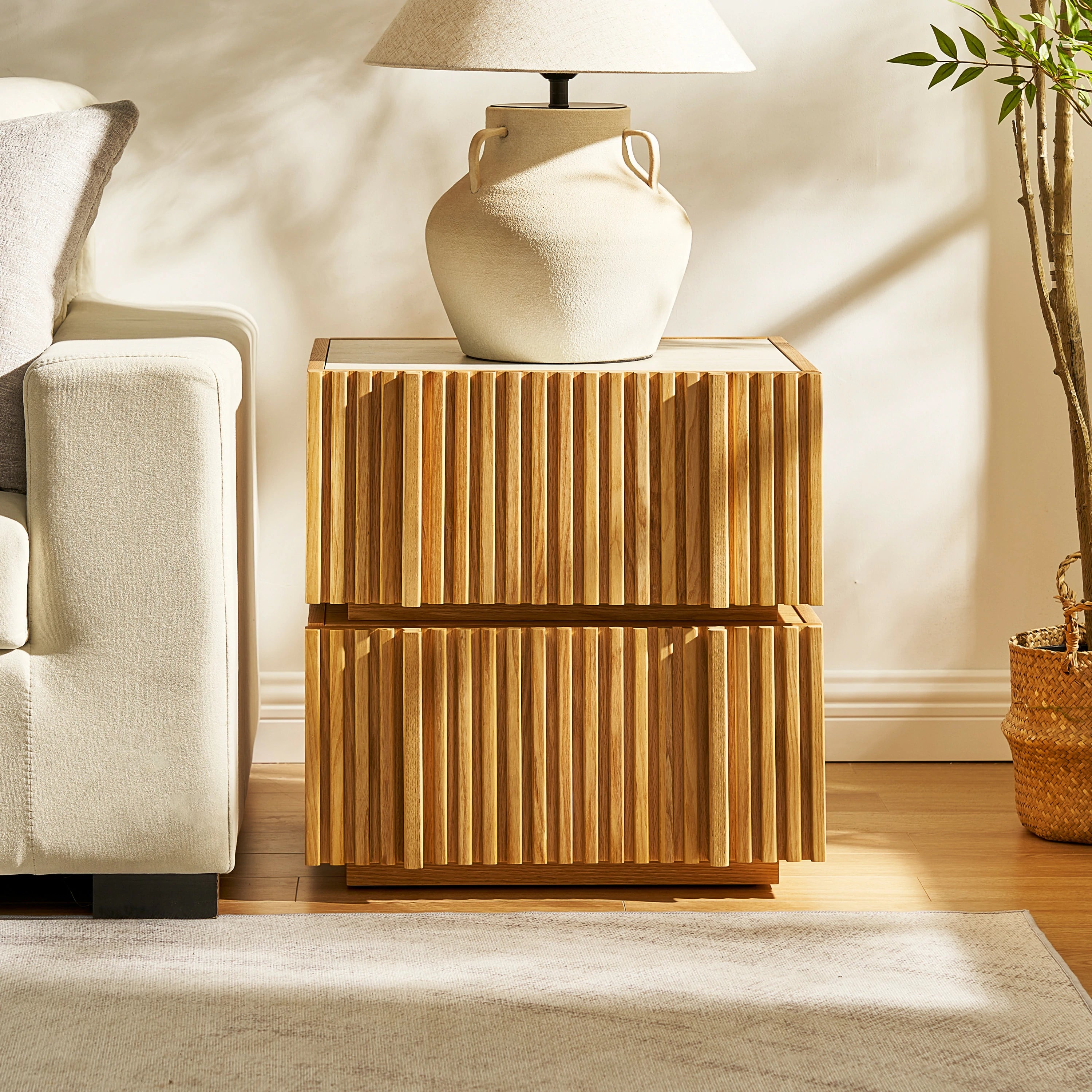 Isla Oak Nightstand 19.7" W
