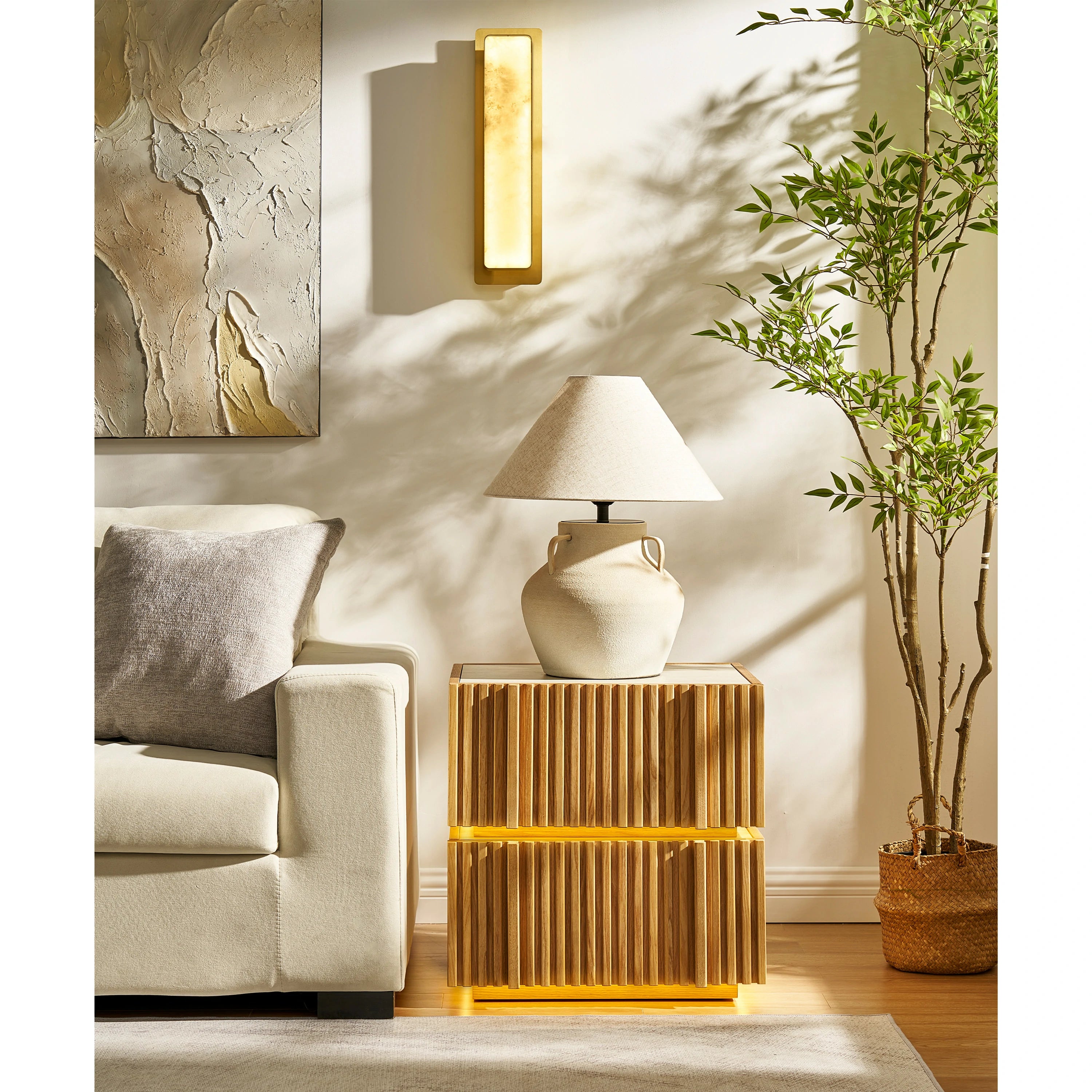 Isla Oak Nightstand 19.7" W