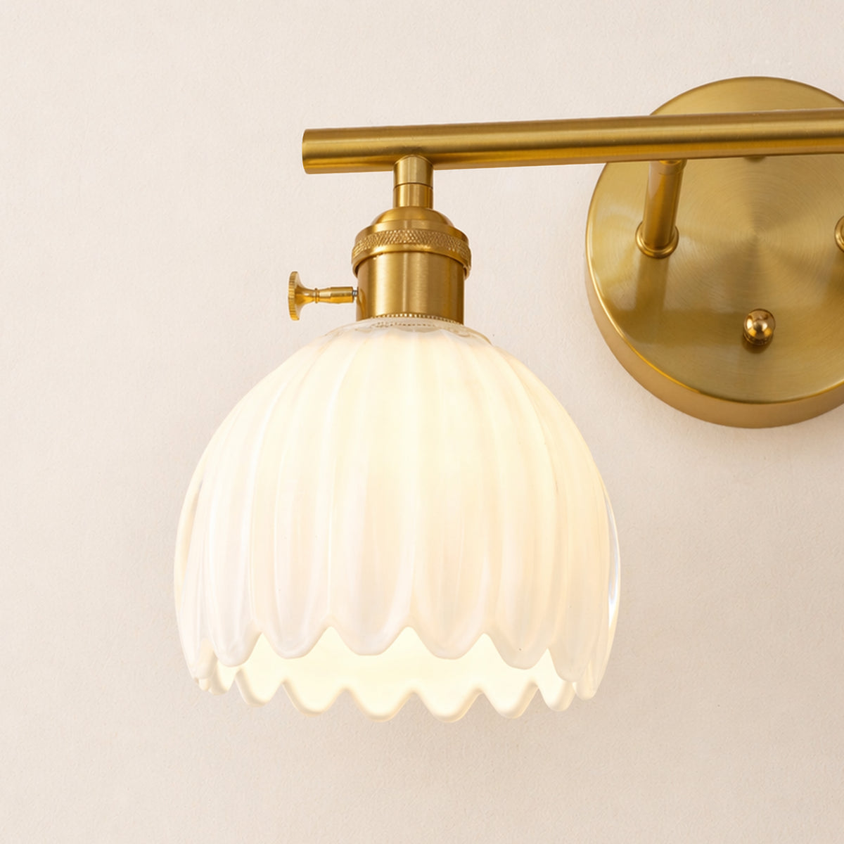 Orbixa Milky Glass 2-Lights Wall Sconce 15"W